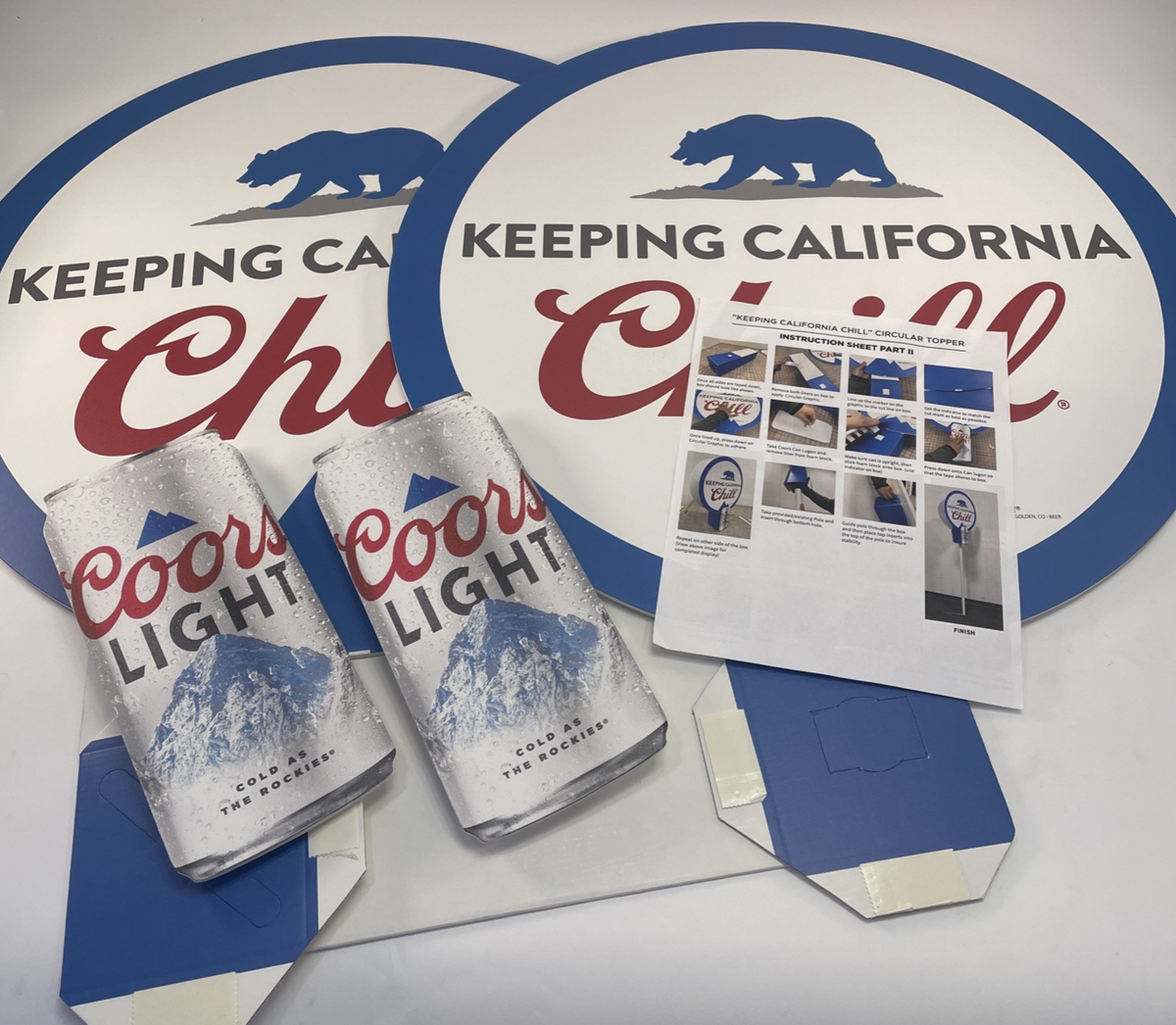 Coors Light California Pole Topper Display Man Cave Garage Sign POS Display 24"
