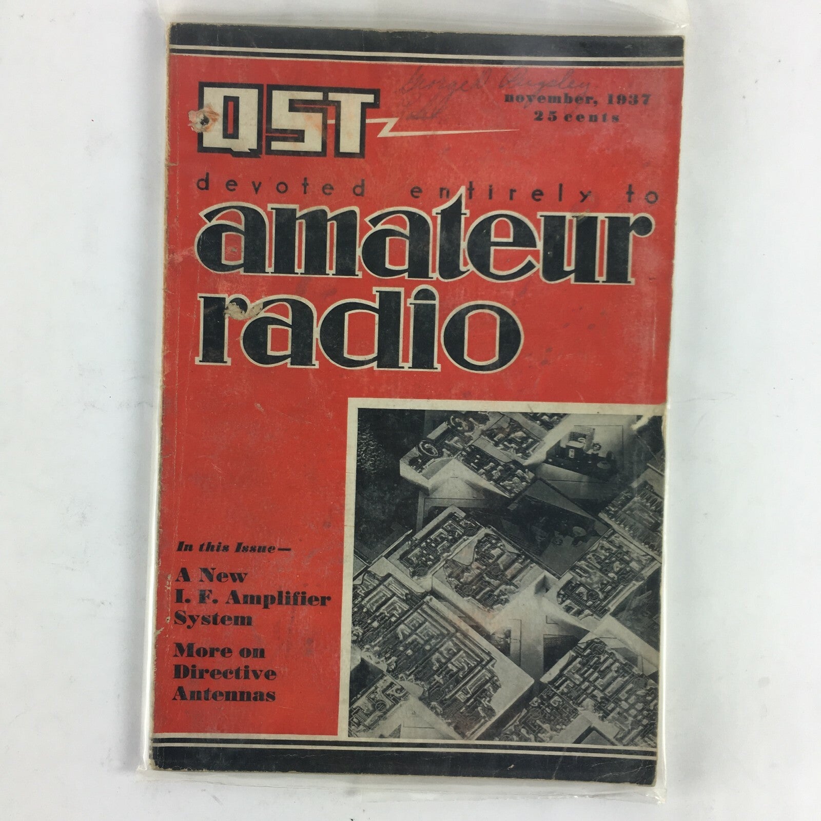 November 1937 QST Amateur Radio Magazine A New I.F.Amplifier System D Antennas