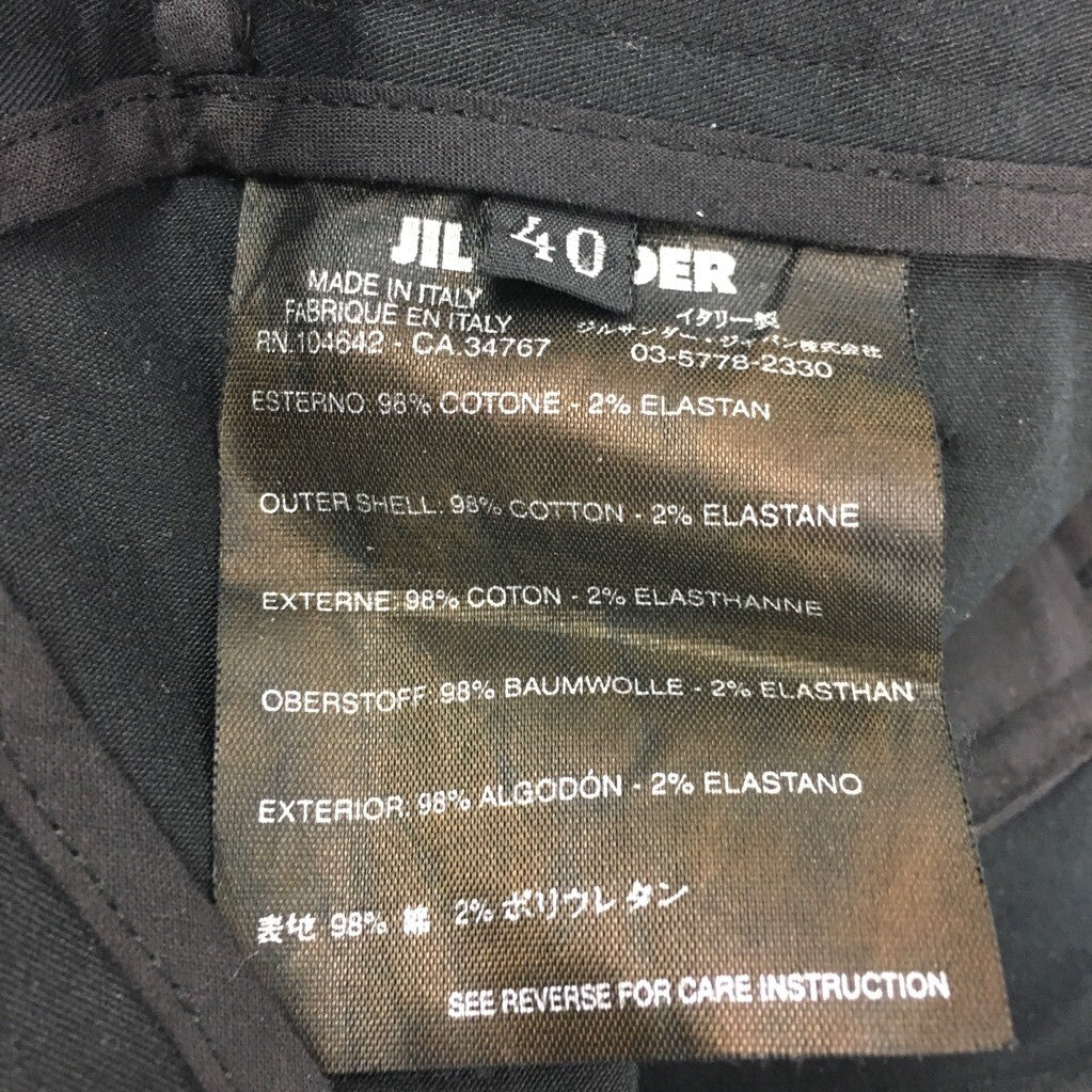 Jil Sander Women Dress Pants Black Zipper Fly Pockets Flat Front Stretch 40 x 31