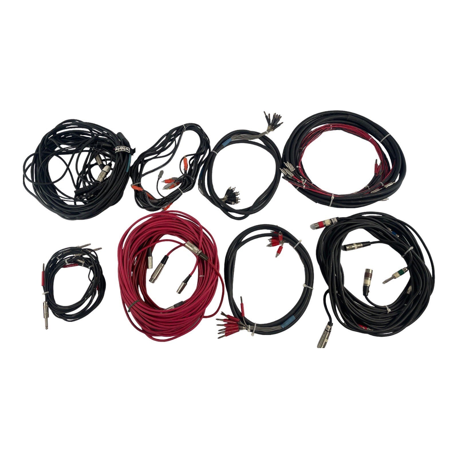 Lot of 8 Audio Snakes - XLR / TRS / Switchcraft  M642 / Neutrik Whirlwind