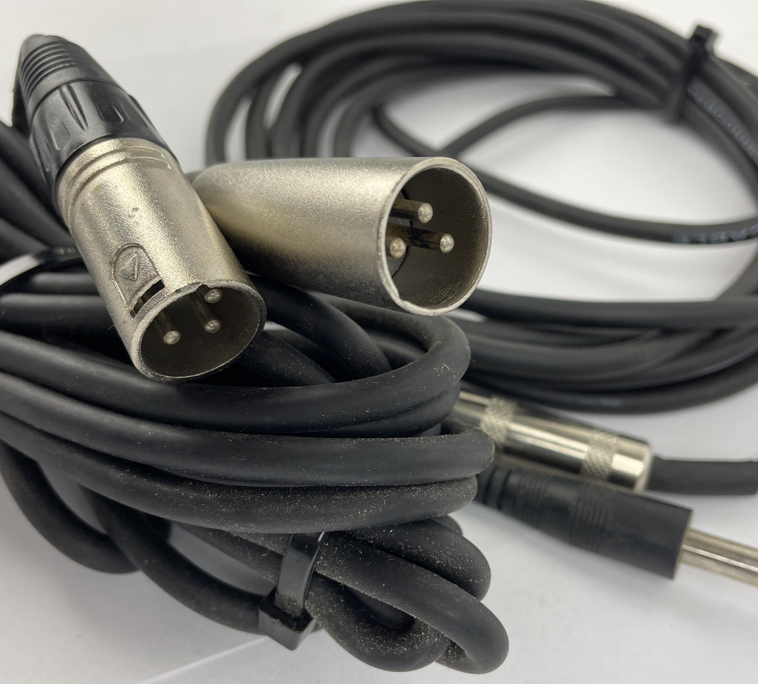 2 x 3-Pin XLR Male to TS 1/4" ( 6.35mm ) Mono Jack Male Black