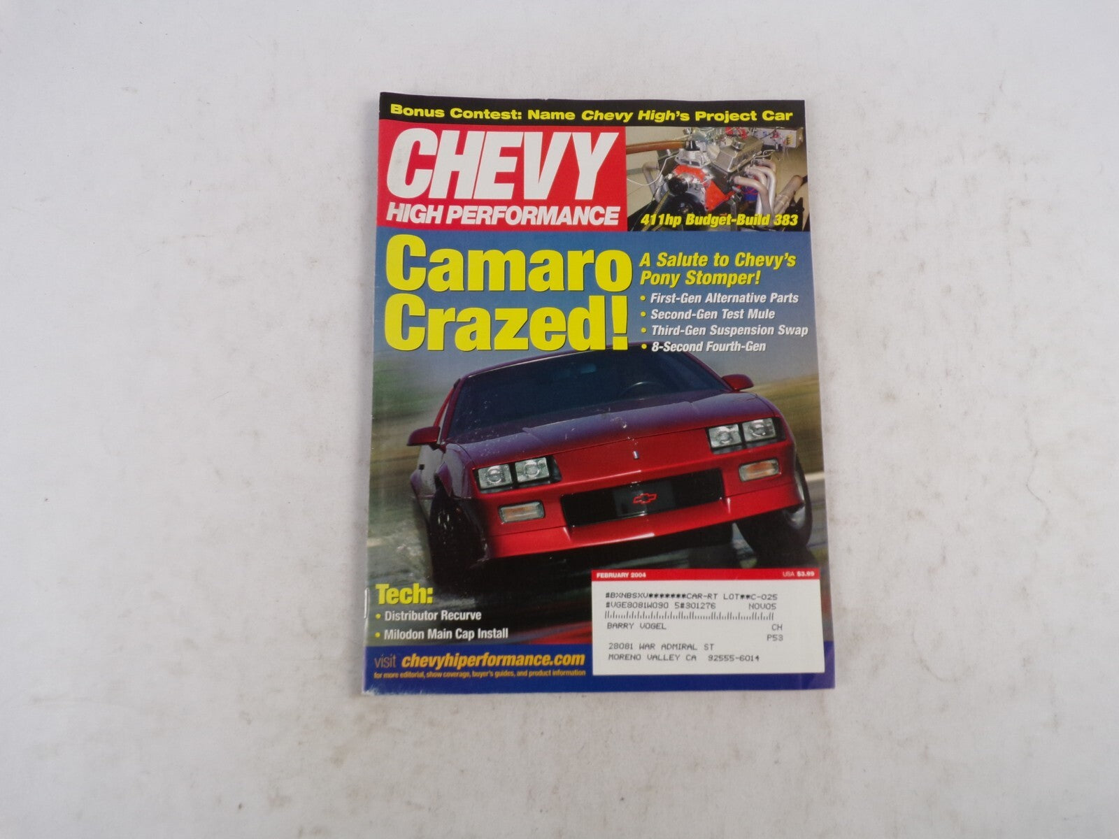 February 2004 Chevy High Performance Camaro Crazed! Bonus Contest: Name Chevy