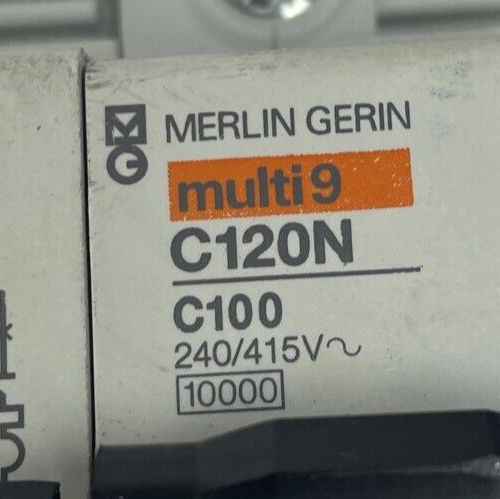 Lot of 2 x Merlin Gerin Multi 9 C120N C100 240/415V 10000 Circuit Breaker OEM