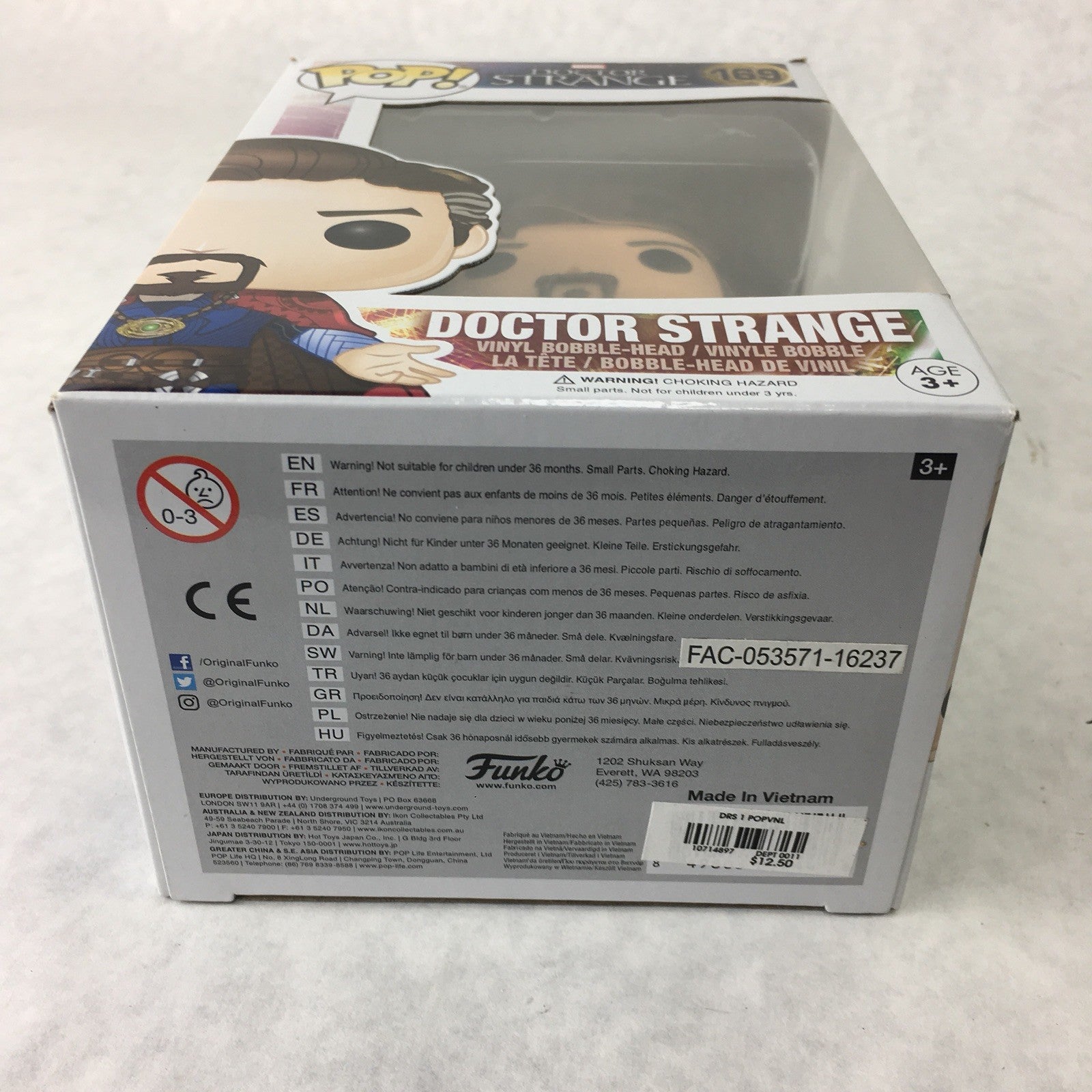  DOCTOR STRANGE Funko Pop Bobblehead Vinyl Figurine MIB Marvel Cape NEW #169