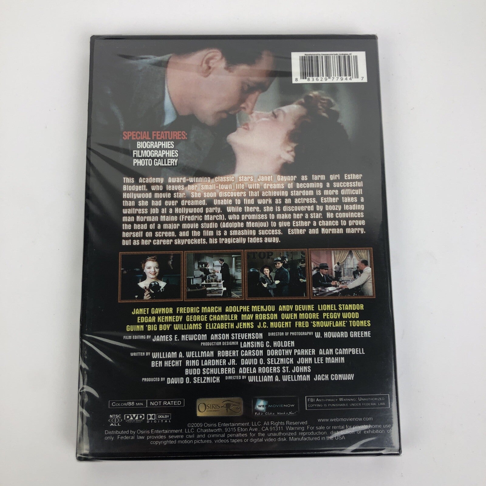 A STAR IS BORN - NEW DVD - JANET GAYNOR - FREDRIC MARCH - ADOLPHE MENJOU - 1937