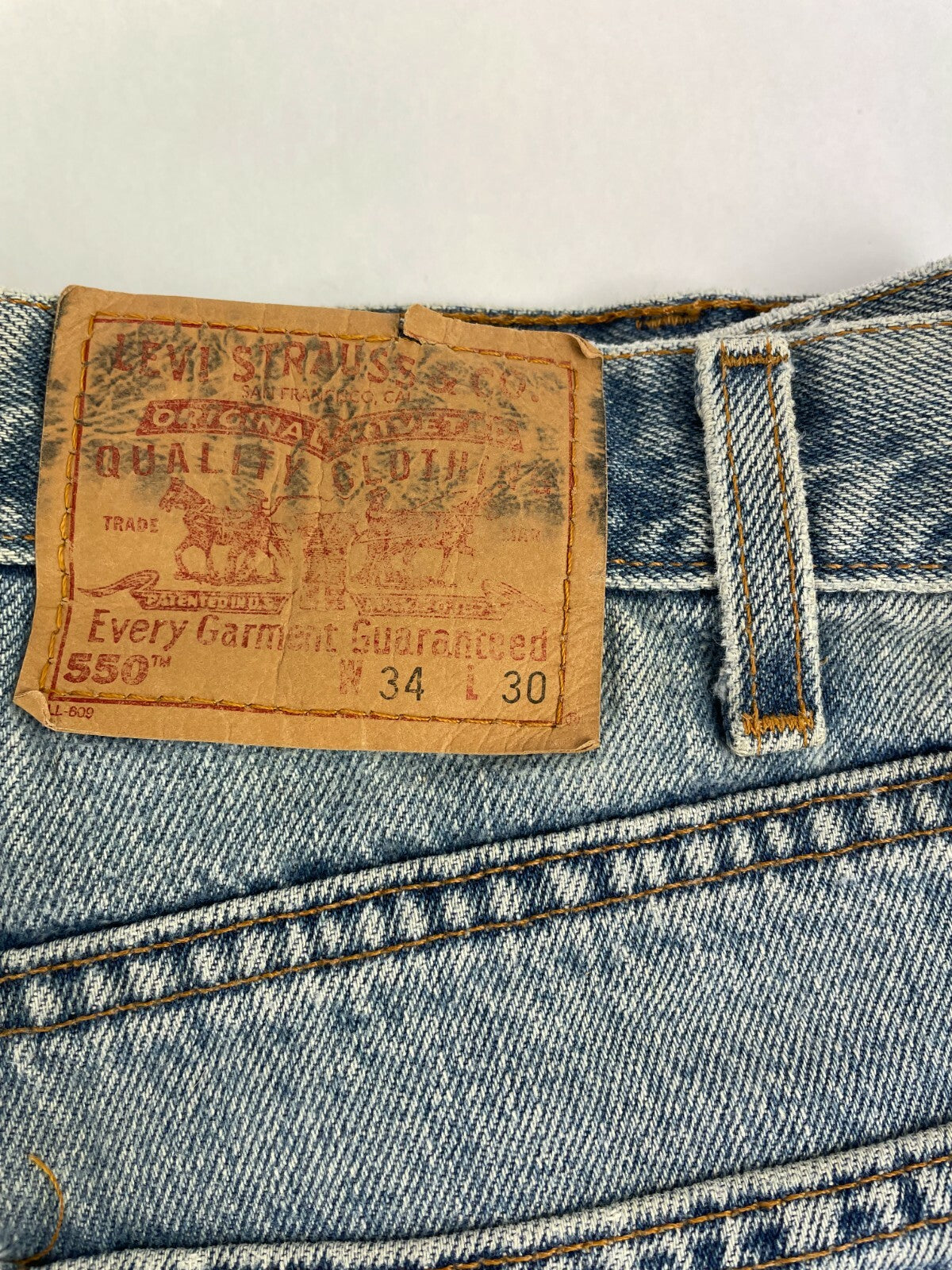 Levi's Men's Blue 550 Regular Fit Straight Leg Jeans Size W 34 L 30