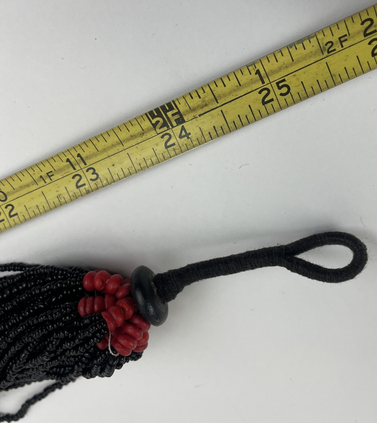 Vintage Naga Collar Necklace Multi Strand Black / Red Seed Beads Chunky 25”