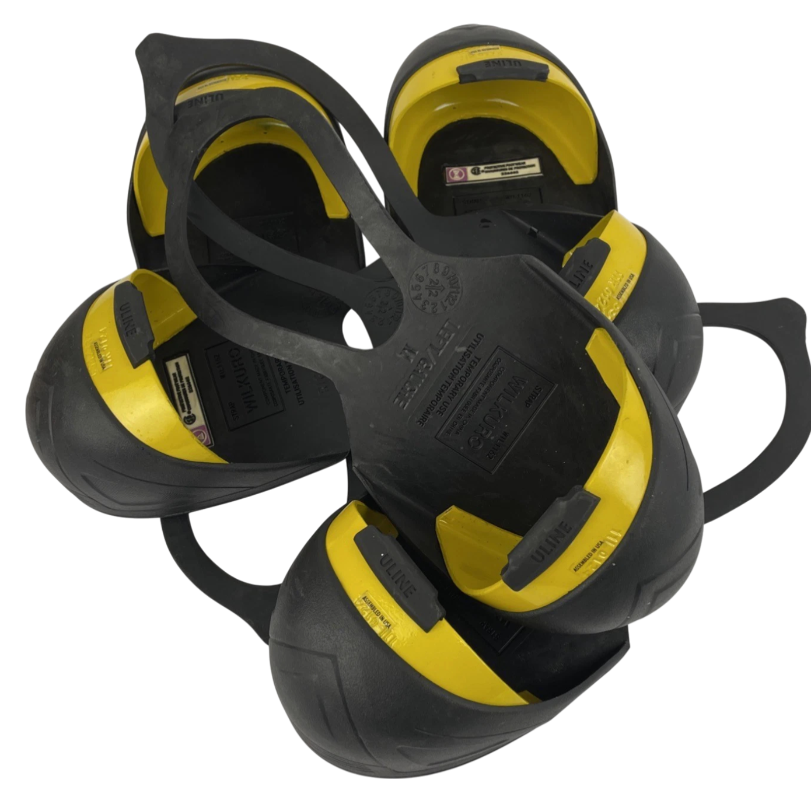 3 x ULINE S-22258-M Quick Fit Steel Toe Cap Medium LOT OF 3 PAIRS Yellow / Black