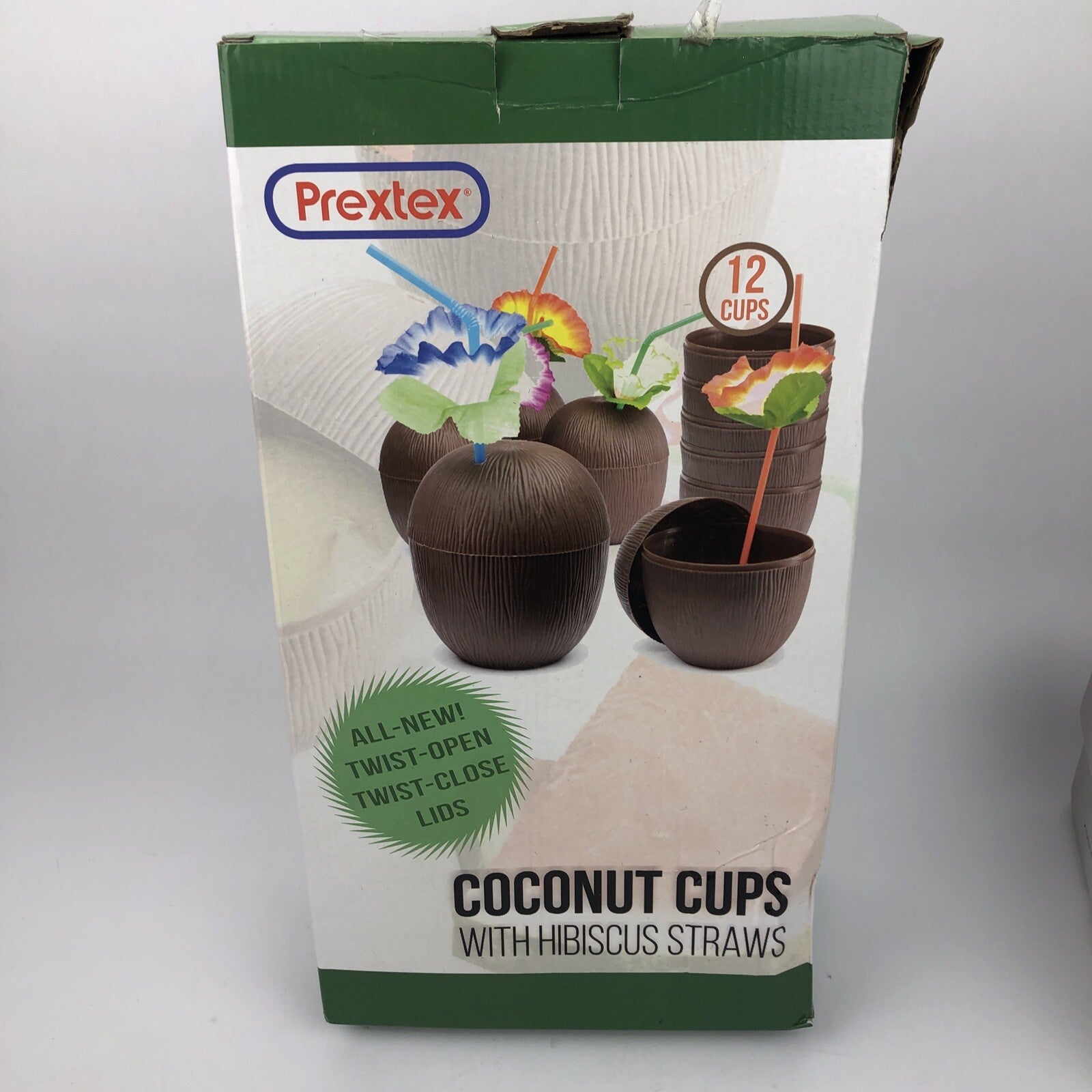 Prextex 12 Pack Coconut Cups for Hawaiian Luau Kids Party with Hibiscus... LOOK