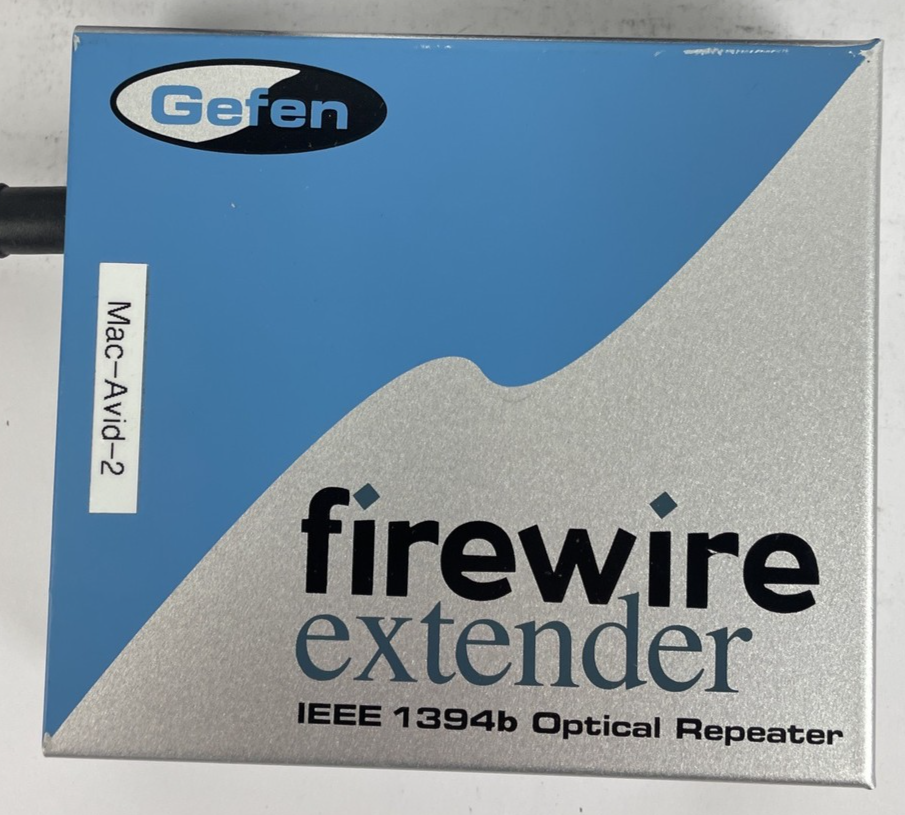 Gefen IEEE 1394B Firewire Extender Optical Repeater with Power Supply MINT COND.
