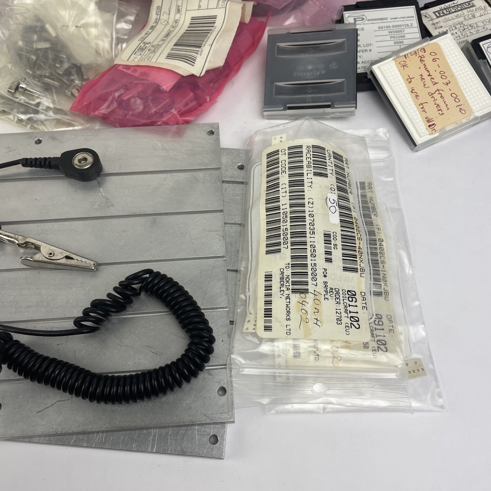 Huge Lot: Digi-Key Coilcraft Inductors Tantalum SMT Caps Xicon Wire Tools Plates