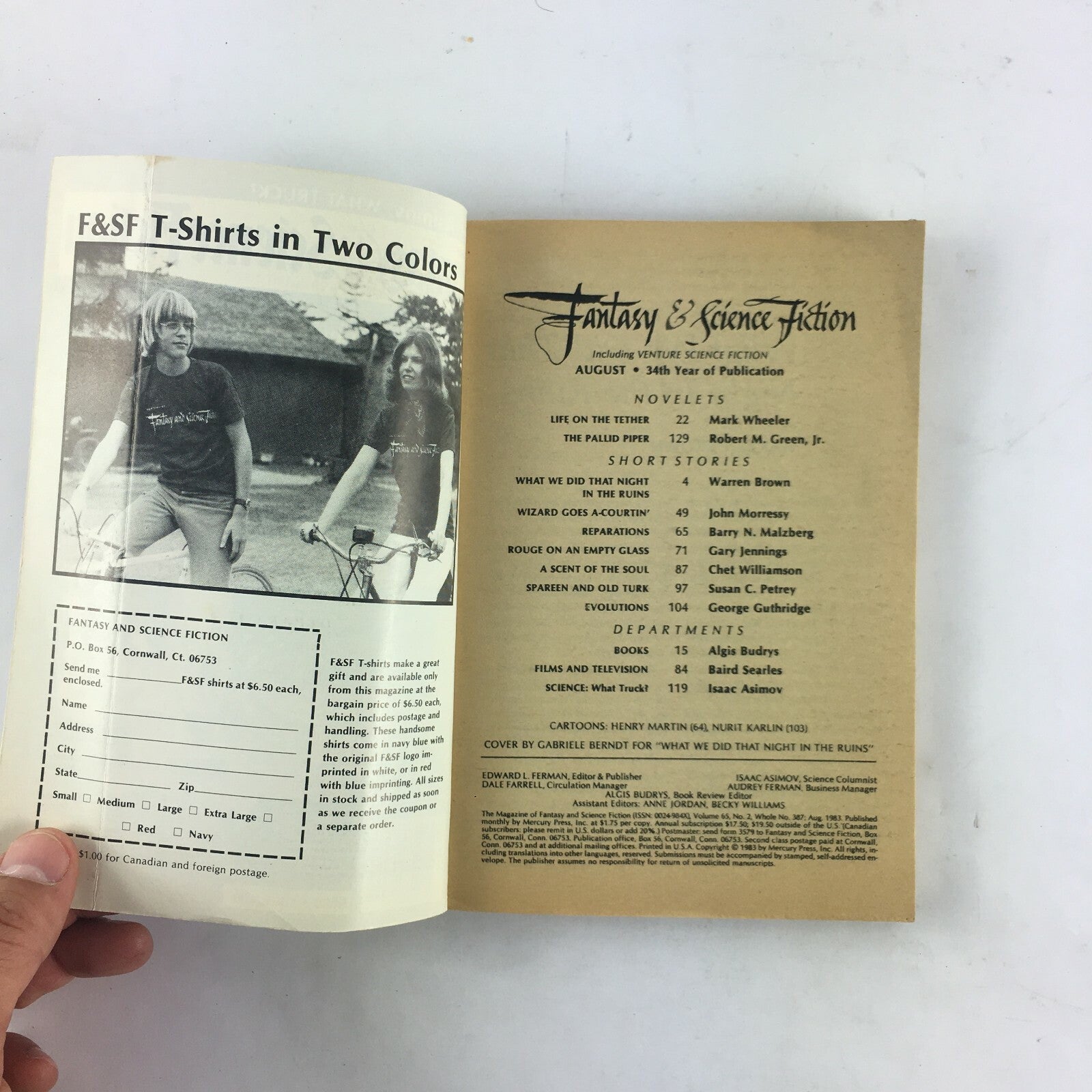 August Fantasy&Science Fiction Magazine GeorgeGuthridge Susan C.Petrey Robert M.