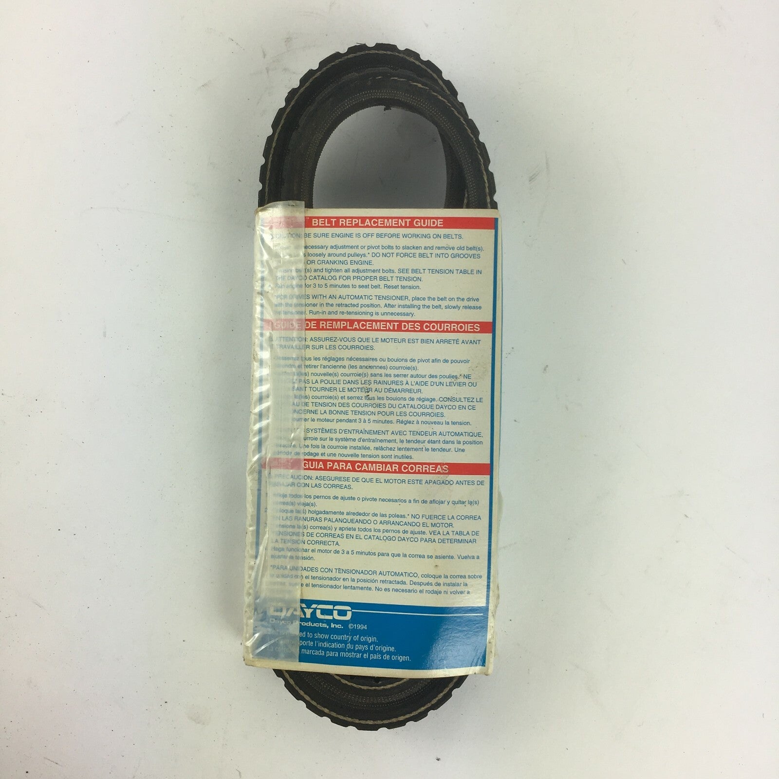 Genuine Dayco Poly Rib Automotive Tensioner Belt 17370 A3