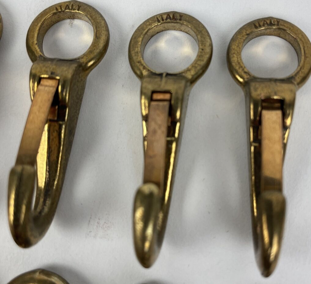 Lot of 10 x Vintage 2” Brass Snap Hook Clips Bimini Sailboat Nautical Marine #1