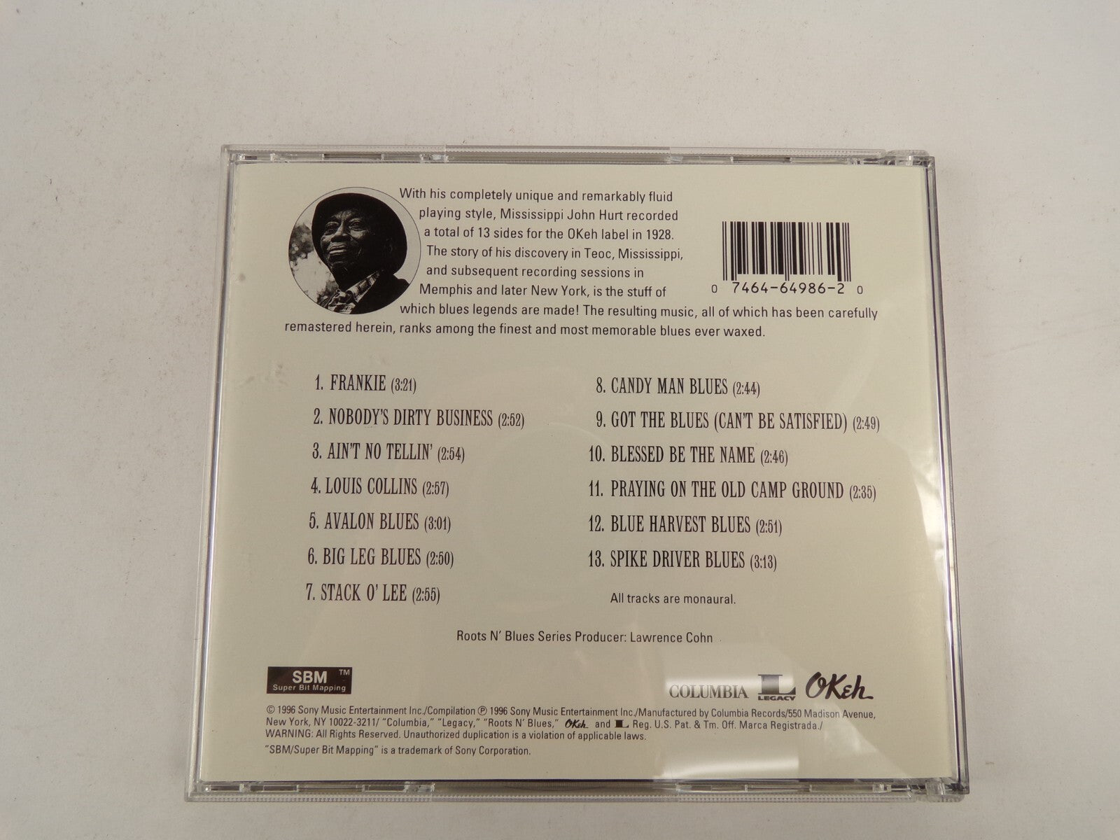 Mississippi John Hurt Avalon Blues Frankie Louis Collins Stack O'Lee CD#44