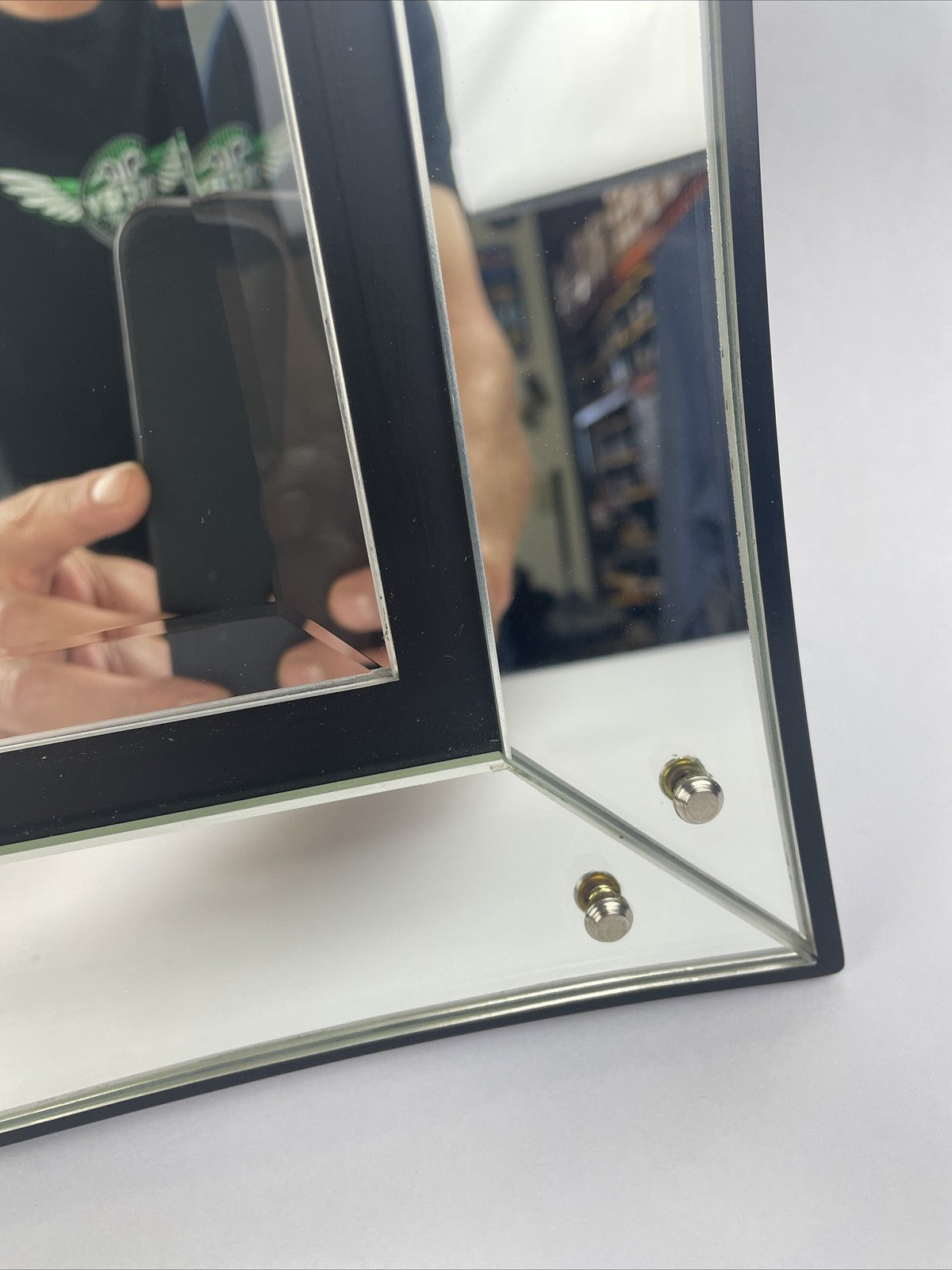 OEM NOS Kallista Glamour Bathroom Mirror 1880418 Black Lacquer Frame 32" x  24"