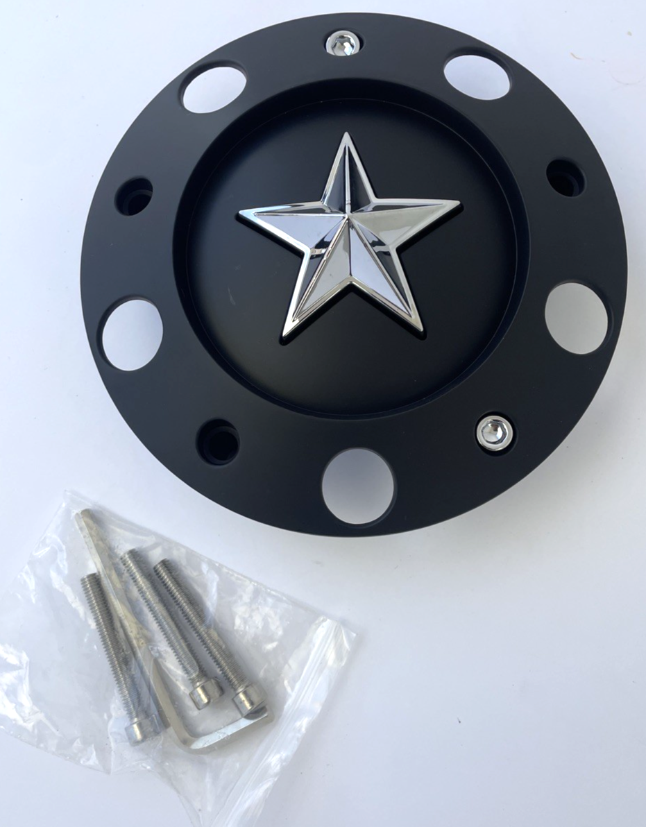 RockStar KMC XD775 Wheel Center Cap Matte Black Chrome Star 1000775B (1 CAP) NEW
