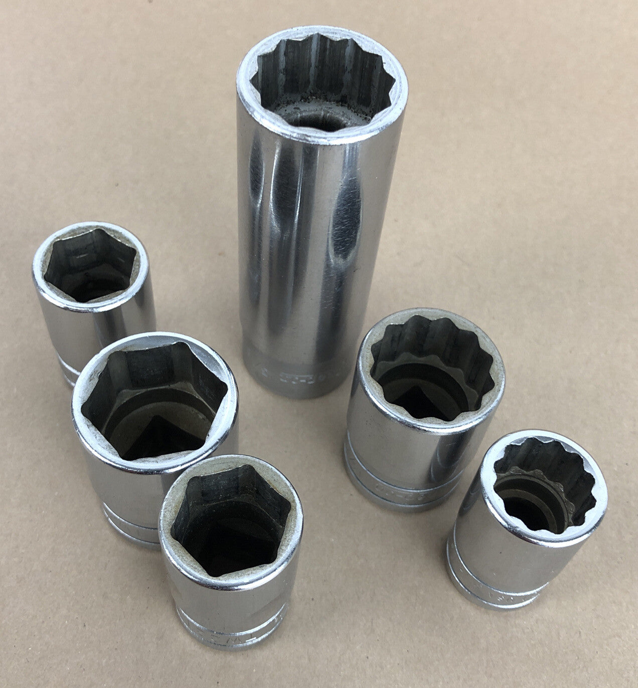 Snap-on 1/2 drive SAE socket set 6 piece TW SW SVS lot
