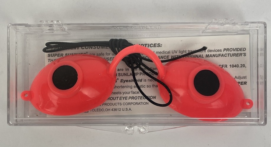 Super Sunnies UV Eye Protection Goggles for Tanning Red Light Therapy Orange