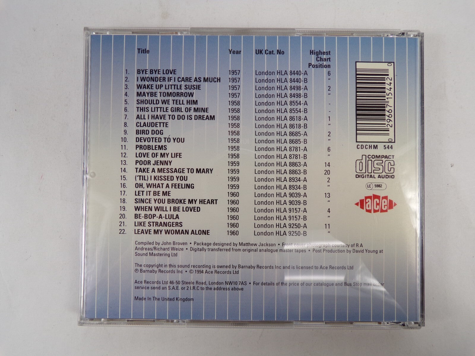 The Everly Brothers Original British Hit Singles CD #31