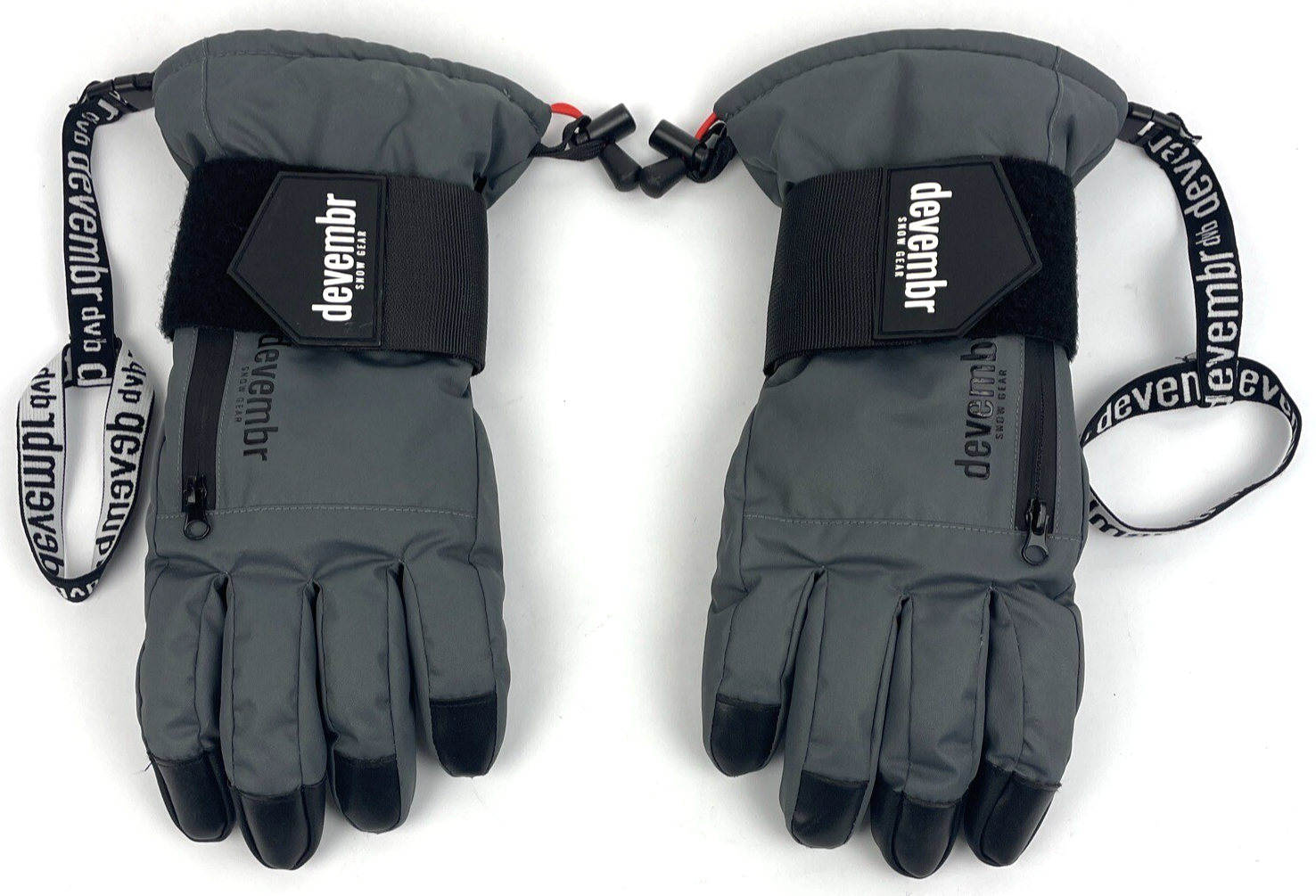 DEVEMBR BLACK Snow Gear Gloves Thinsulate Wrist Protection w Pockets X-Small