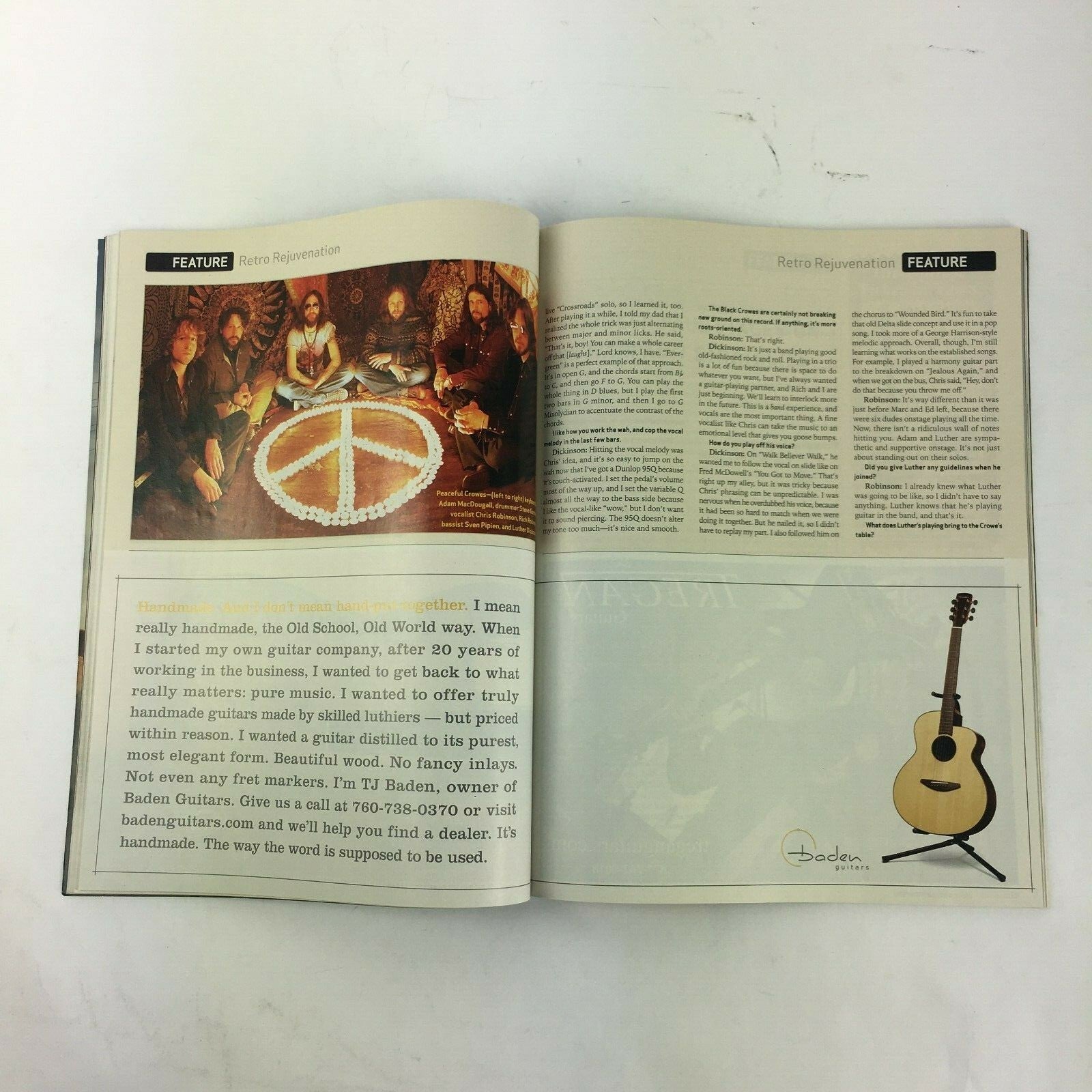 August 2008 Guitar Player Magazine The Black Crowes Rich Robinson Billy Zoom