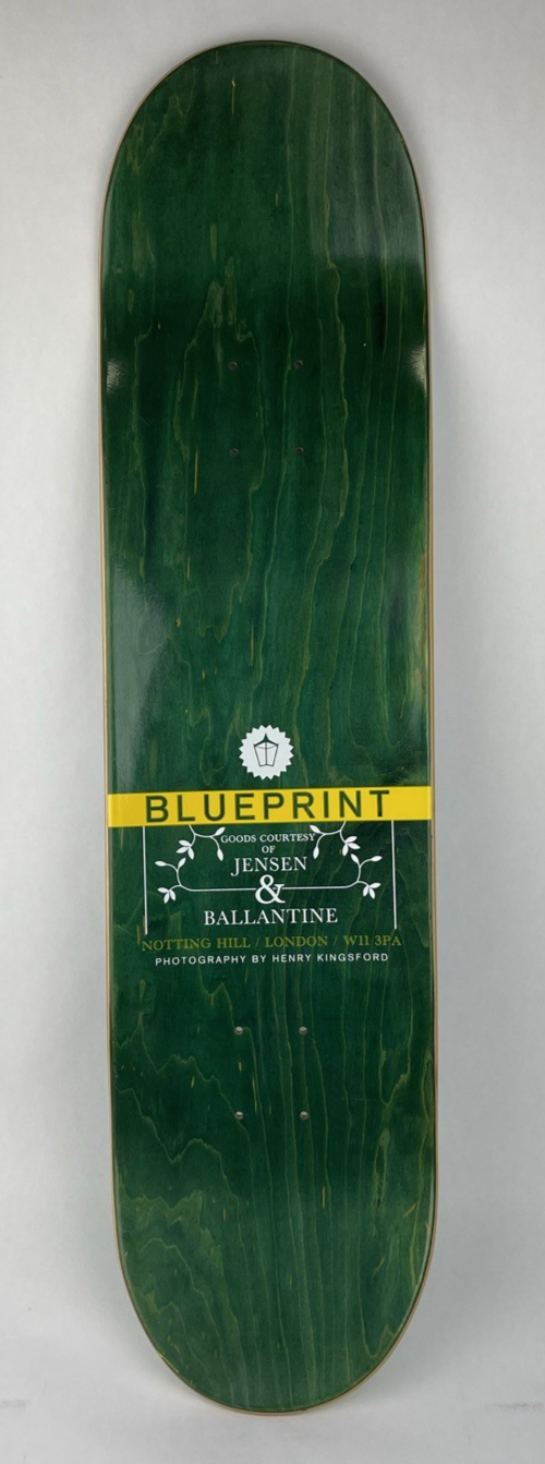 Vintage BLUEPRINT skateboards deck 8" RARE Mark Baines Pachinko Green Top Stain