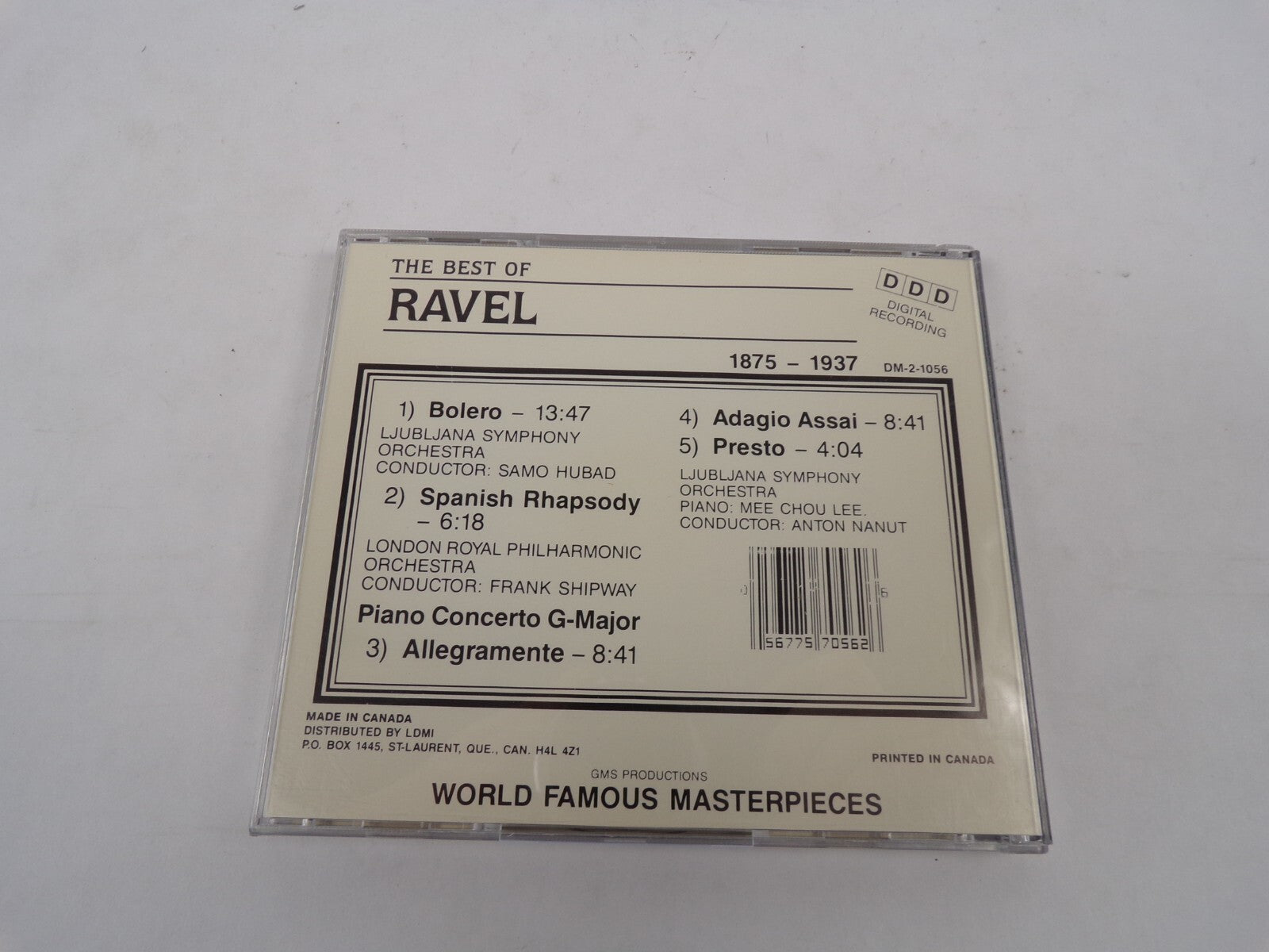 The Best Of Ravel Bolero Spanish Rhapsody Piano Concerto G-Major World FamoCD#25