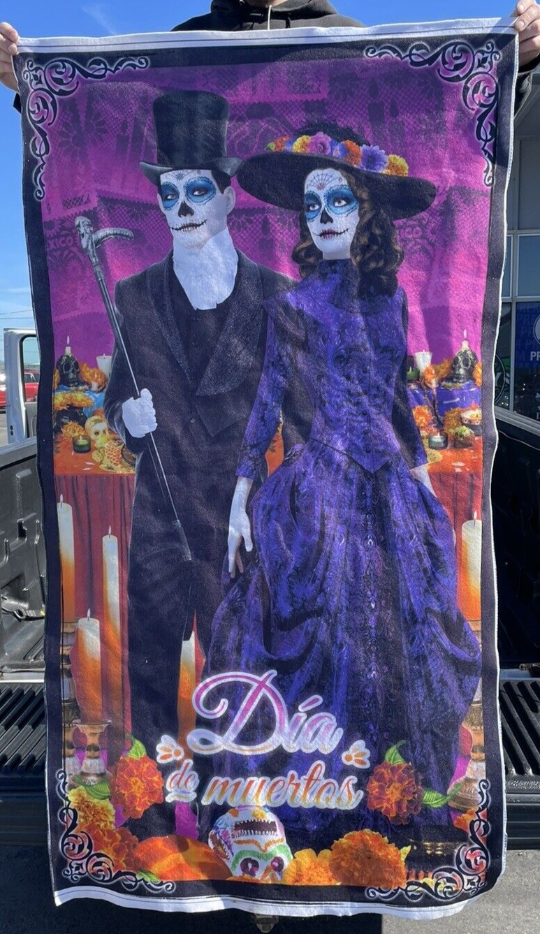 Dia De Muertos La Catrina - Felt Wall Art Print Beautiful Approx. 60" x 35" WOW