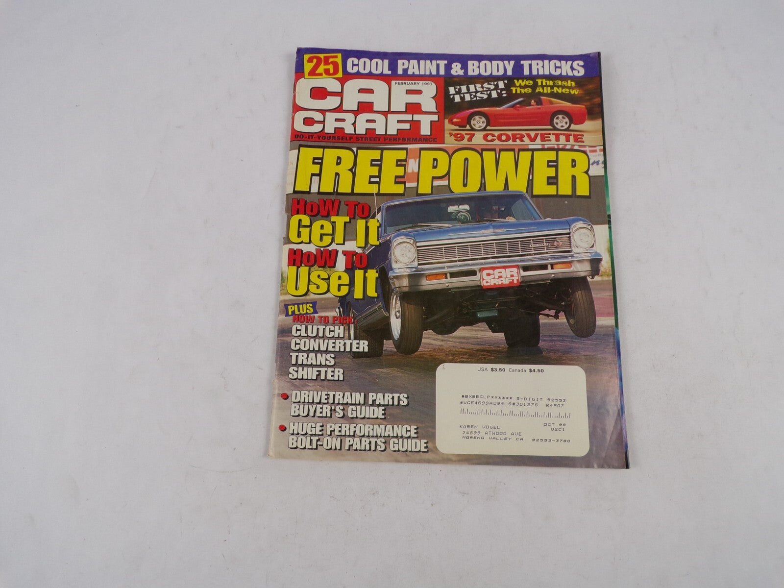 February 1997 Car Craft Free Power Cool Paint & Body Tricks How To Get It How To