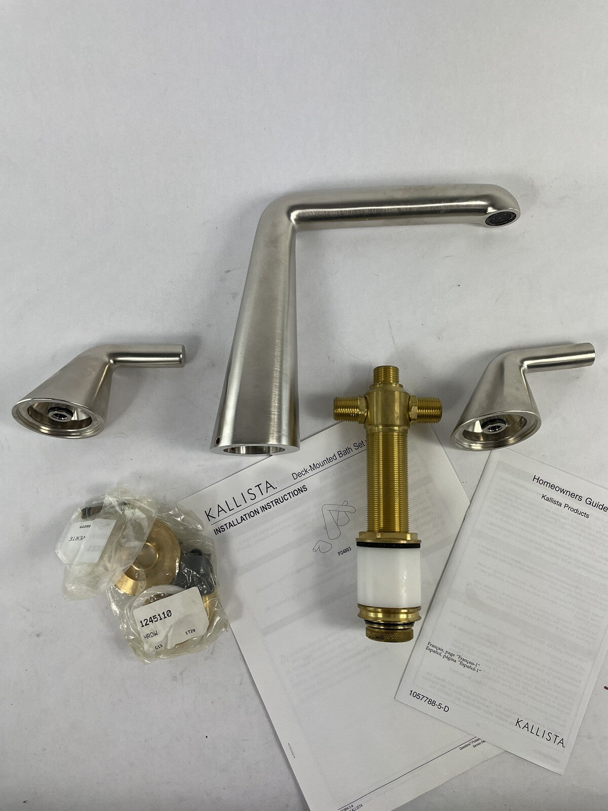 Kallista Taper Deck Mounted Roman Tub Filler Brushed Nickel P24803-LV-AG