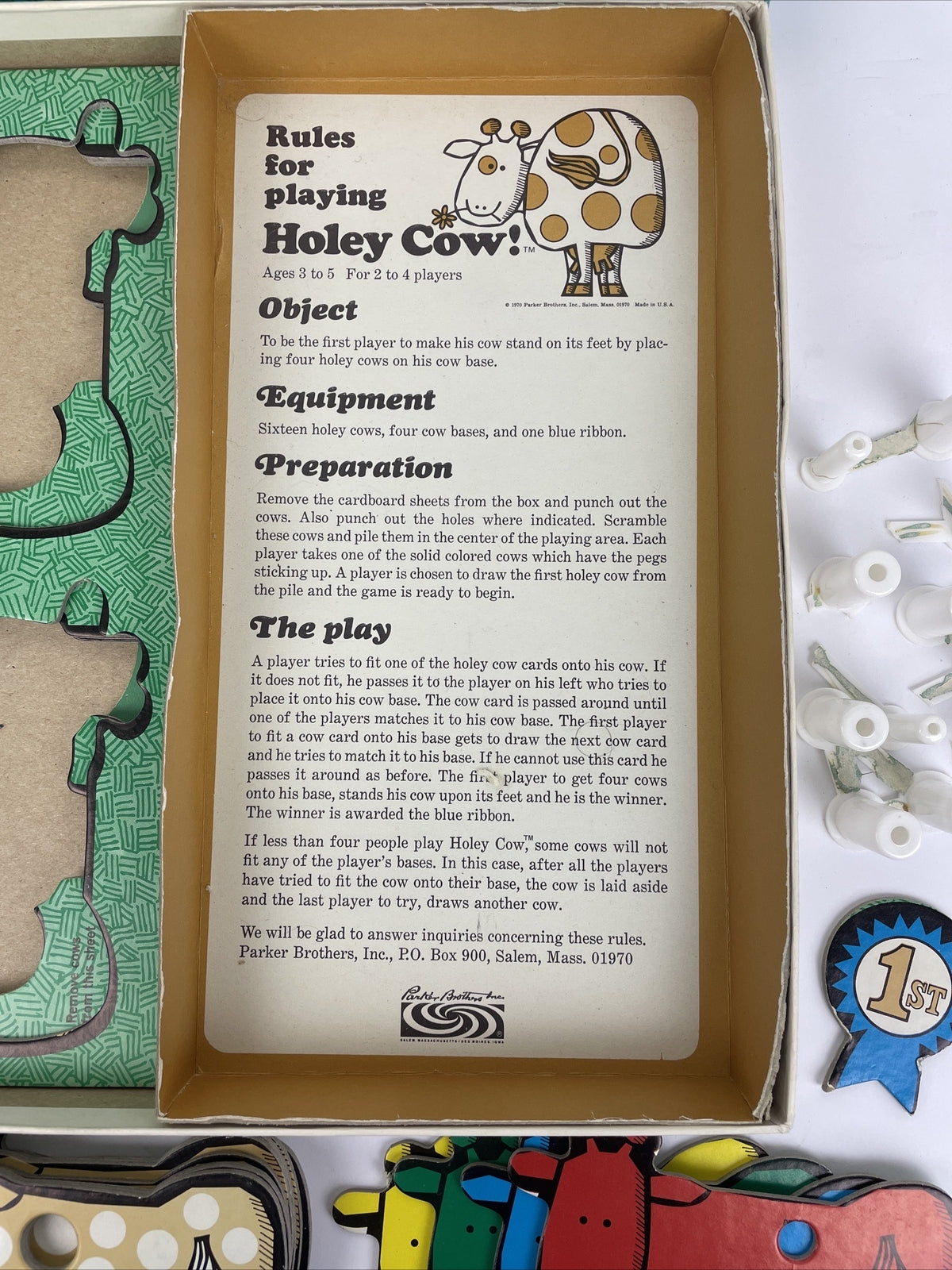Vintage Rare Parker Holey Cow ! Game 1970 For the Small Fry / Kids Board Game