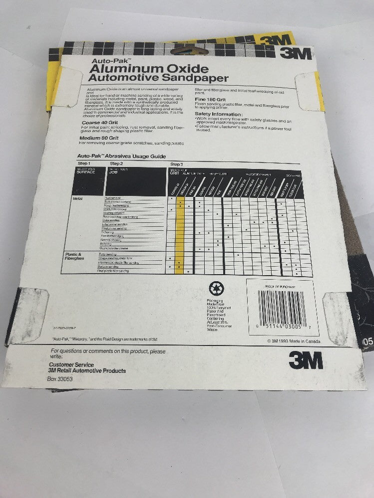 3M AutoPak Automotive Sandpaper Medium 80 Grit  9 x 11 Aluminum Oxide 24 Sheets