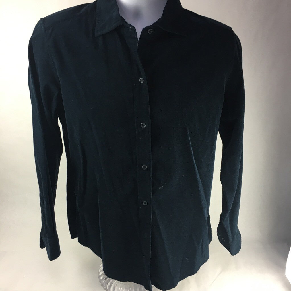 F By Faconnable Mens Button Front Shirt Blue Standard Cuff Long Sleeve Cotton 42