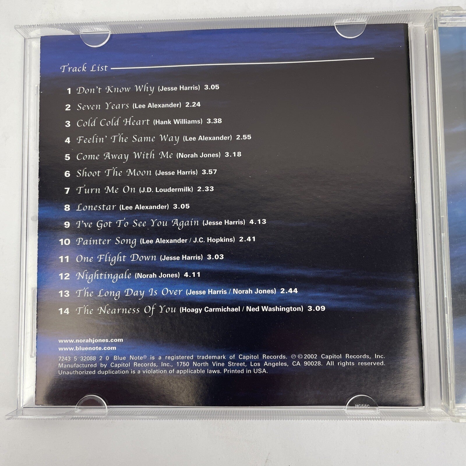 Norah Jones - Come Away With Me - Digital Audio CD 2003 Atlantic Records - JK