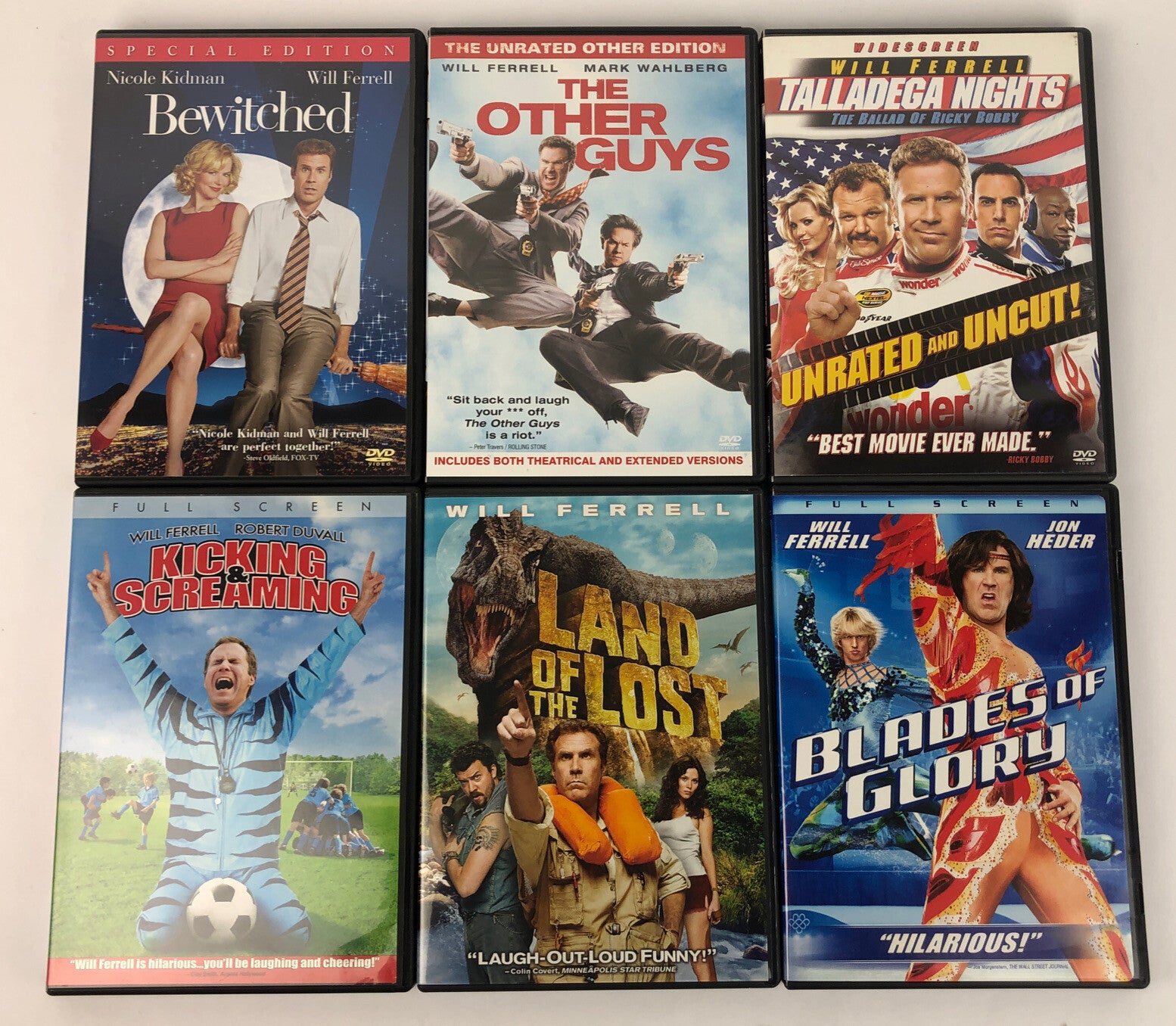 6 x Will Ferrell DVD Lot * Talladega Nights, Blades of Glory, The Other Guys +++