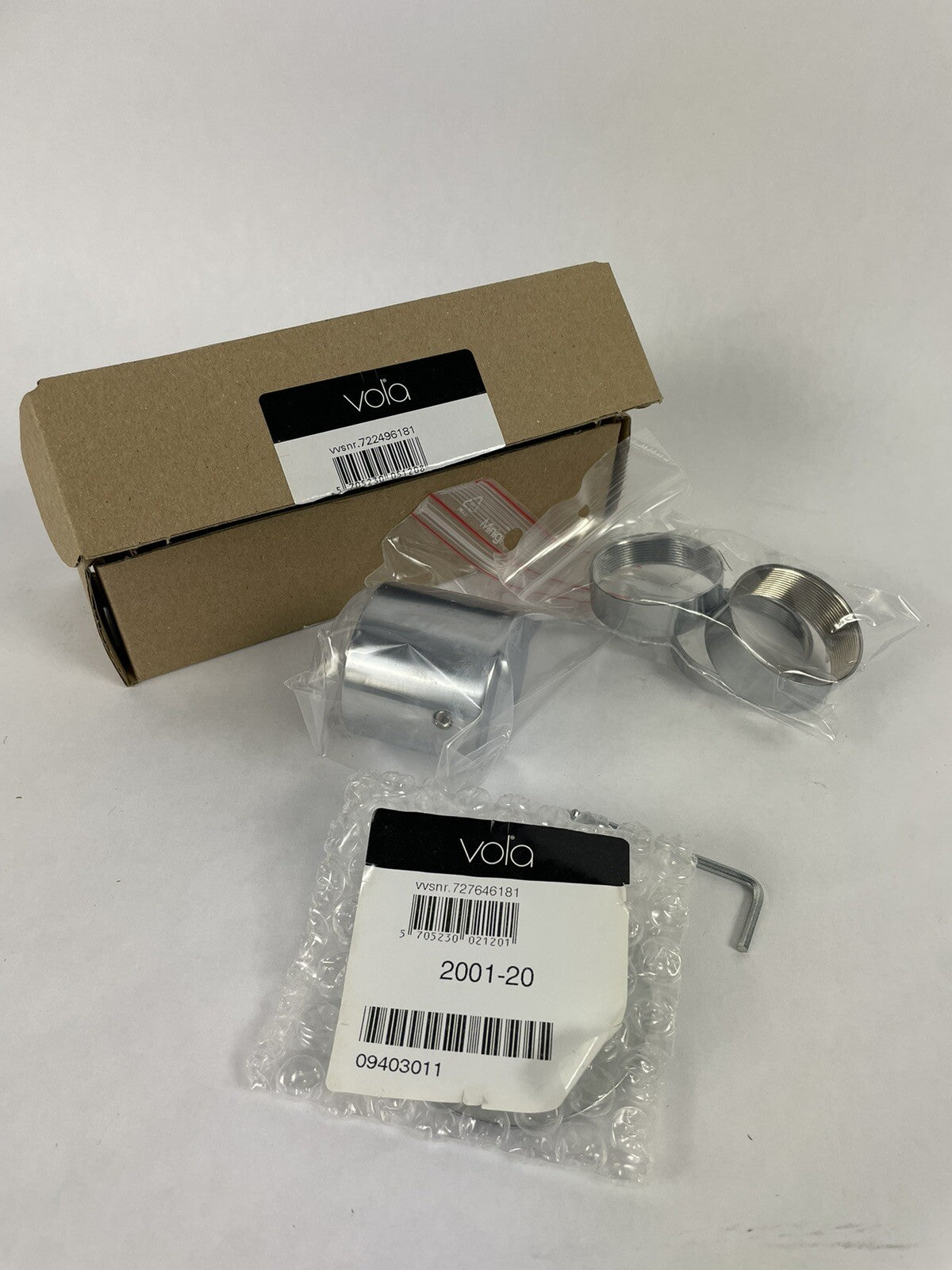 Vola NR51-20 Handle Brushed Chrome operating lever of the series 5000, 6000