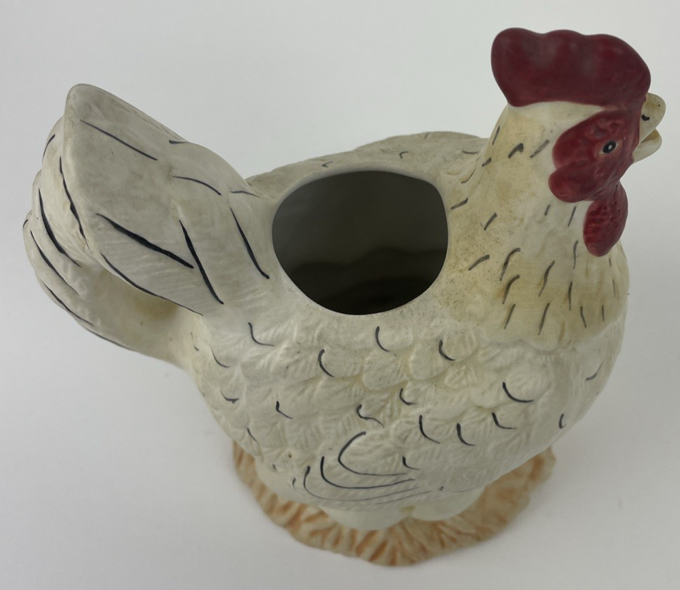 Sakura Warren Kimble Chicken Hen CREAMER Creme Dish Hand Painted 5.75" Tall