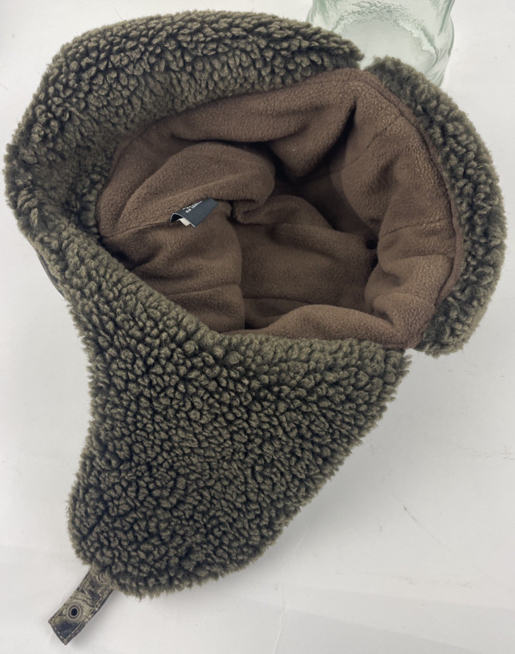 Fur Lined Winter Hat Camo Small Insulated Quilted Lining Strap Size M / L