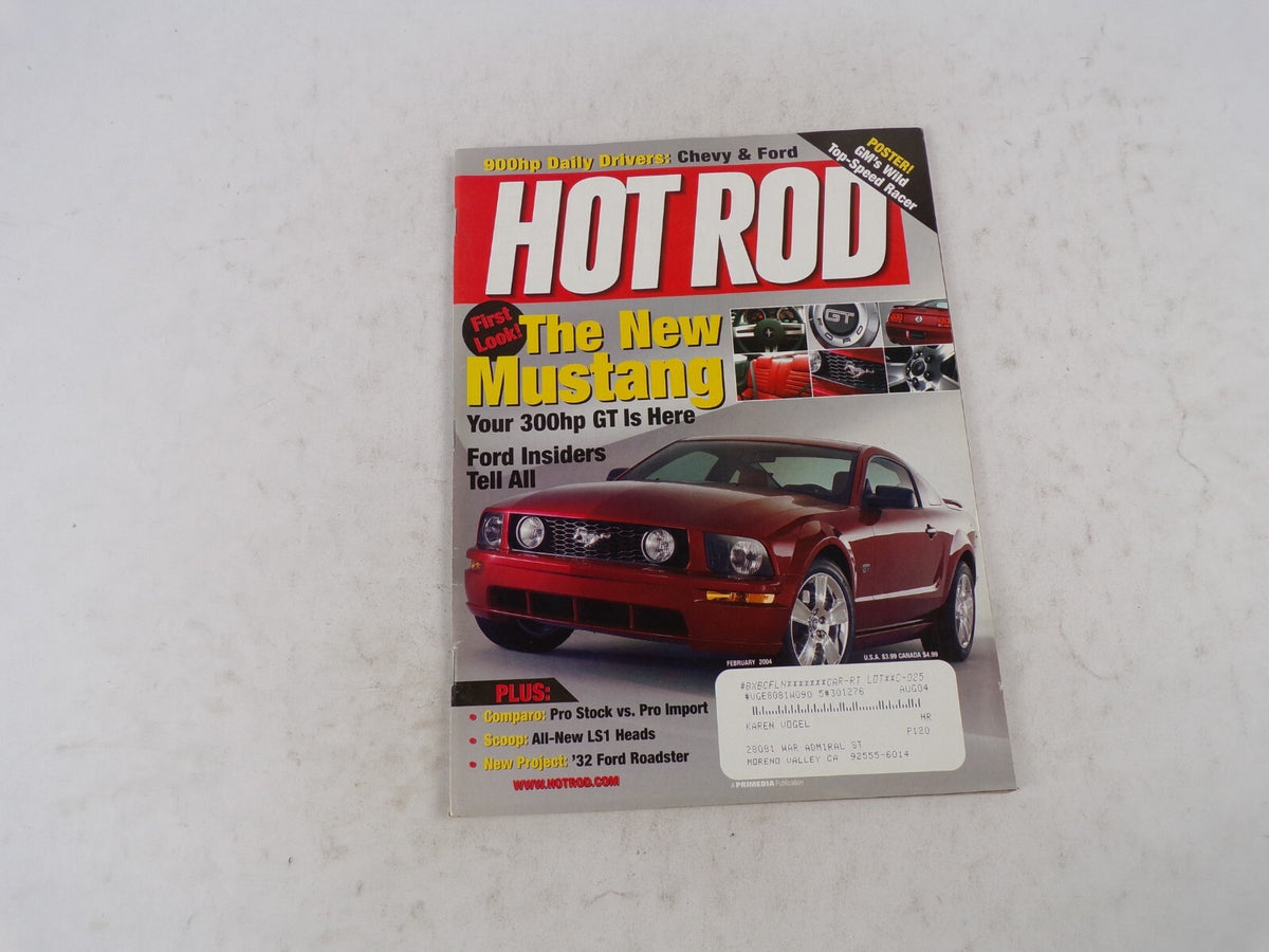 February 2004 Hot Rod First Look! The New Mustang Your 300HP GT Is Here Ford Ins