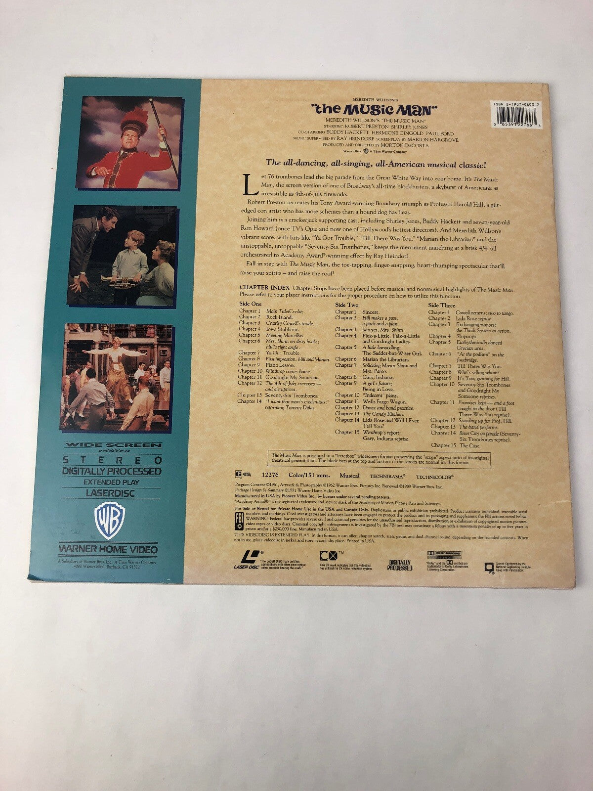 Meredith Wilson The Music Man -   LASERDISC  RON HOWARD, SHIRLEY JONES Free Ship