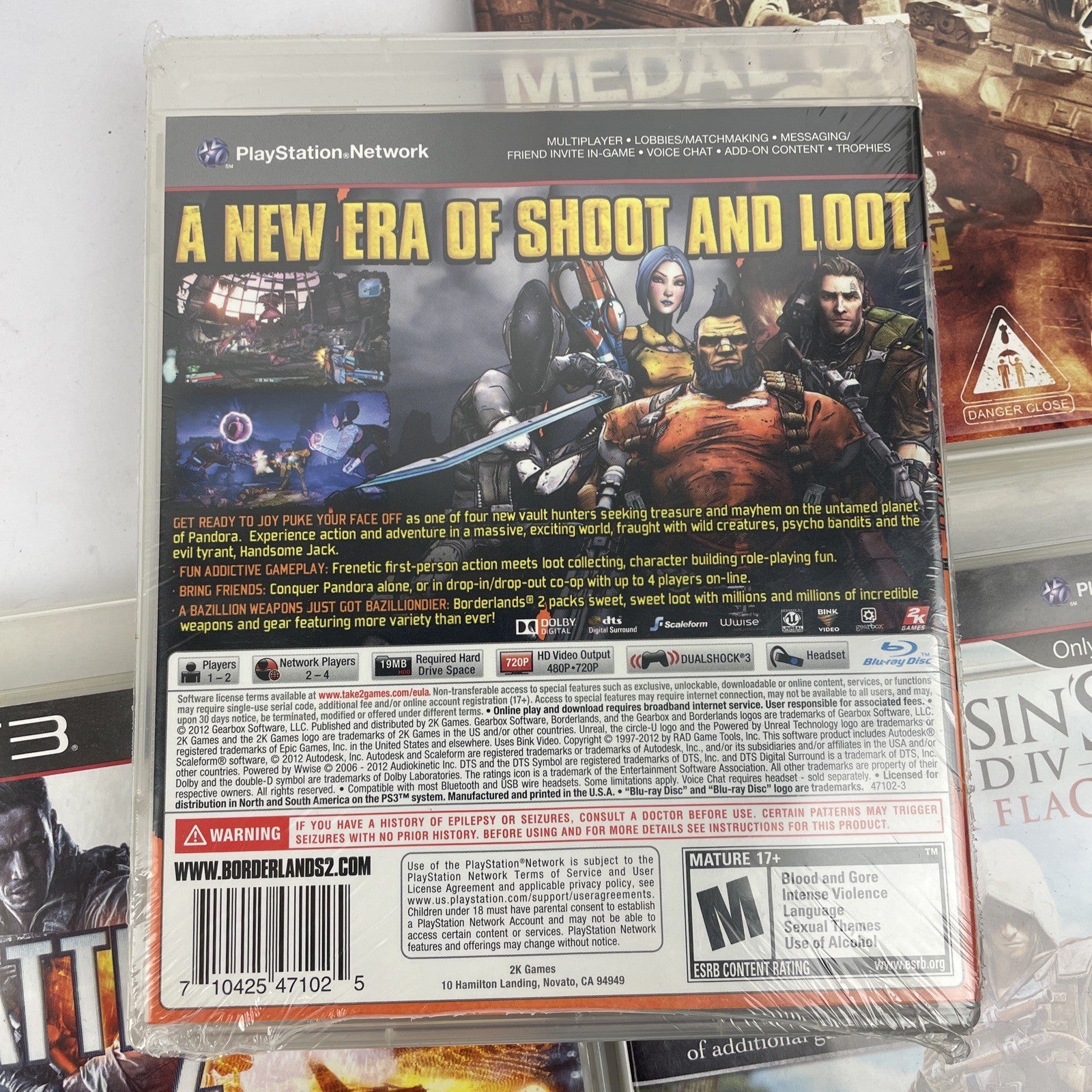 4 x PlayStation 3 PS3 Assassins Creed 4 Black Flag BORDERLANDS2 BATTLEFIELD4 MOH