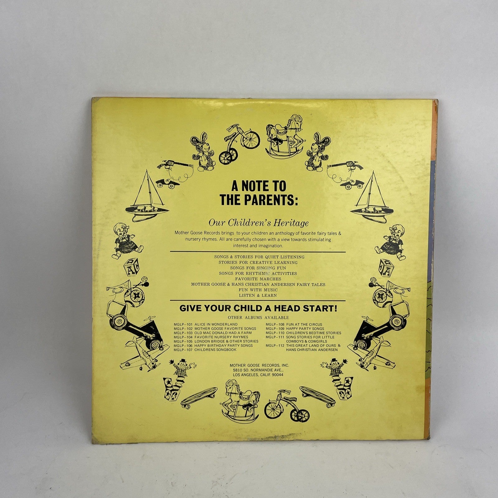 Children's Bedtime Stories Mother Goose Orchestra Players 2 LP Set Record Album