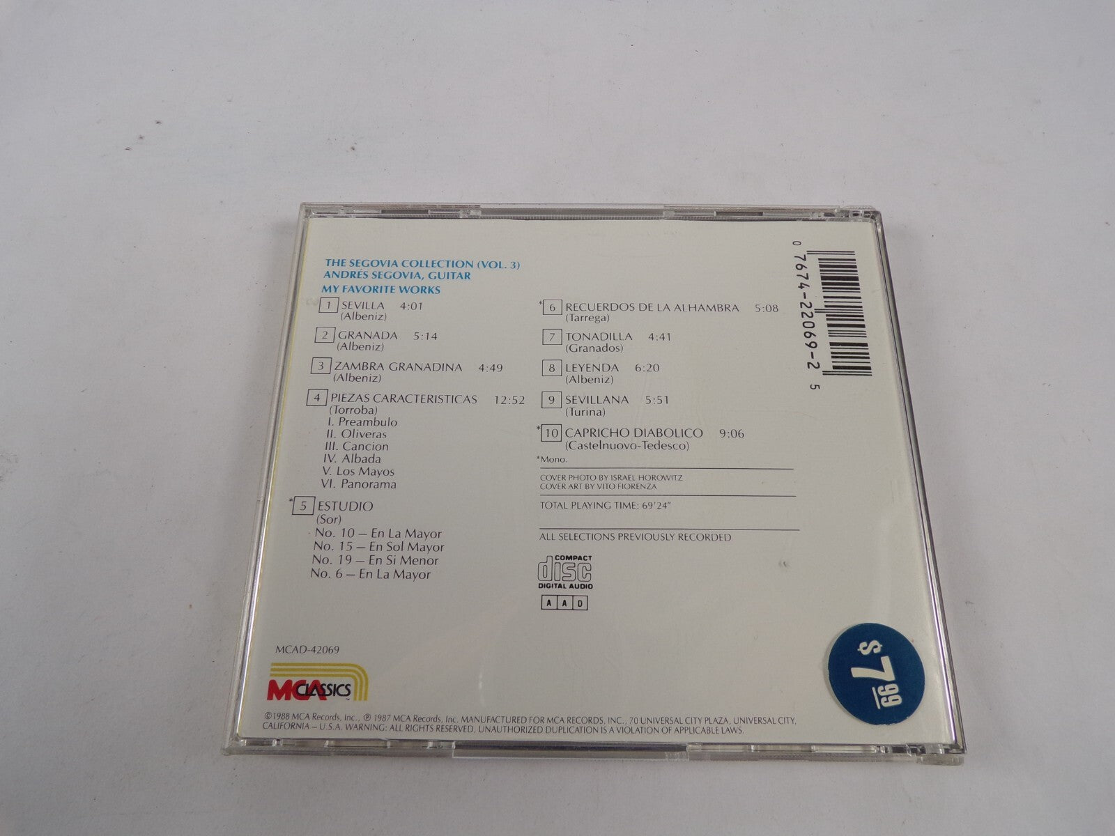 The Sedovia Collection Albeniz+Granados+Tarrega+Torroba & Others CD#43