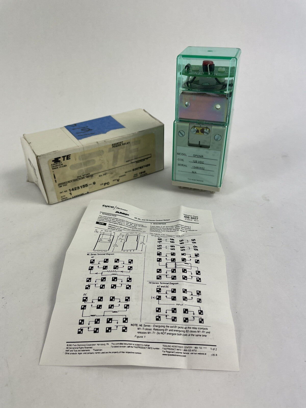 Agastat TE CONNECTIVITY GPDN GPDNR 125 VDC Coil Voltage 10 A 4 Form C GP Series