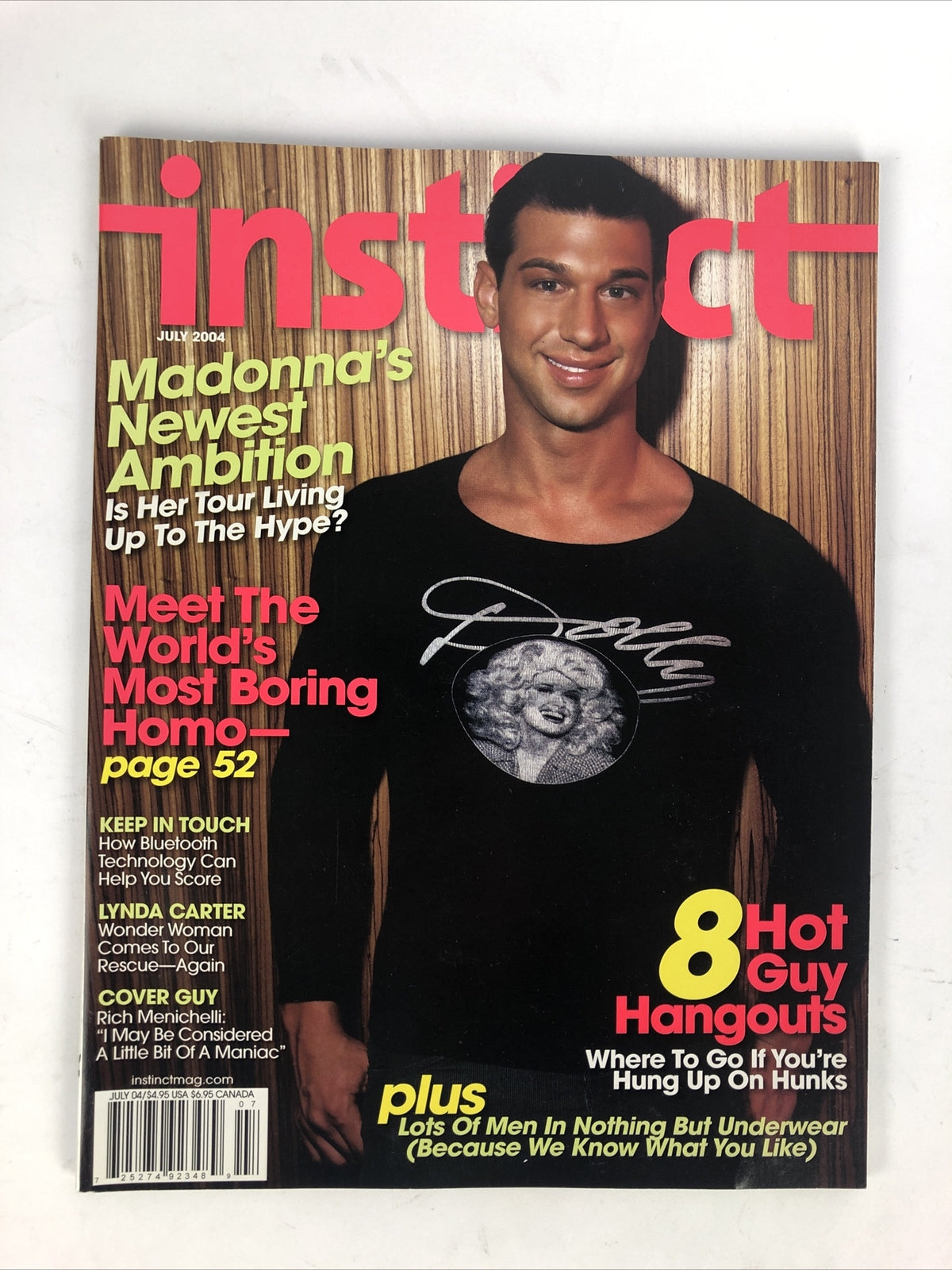 2004 July  INSTINCT Magazine Rich Menichelli Cover , 8 Hot Guy Hangouts *VGC*