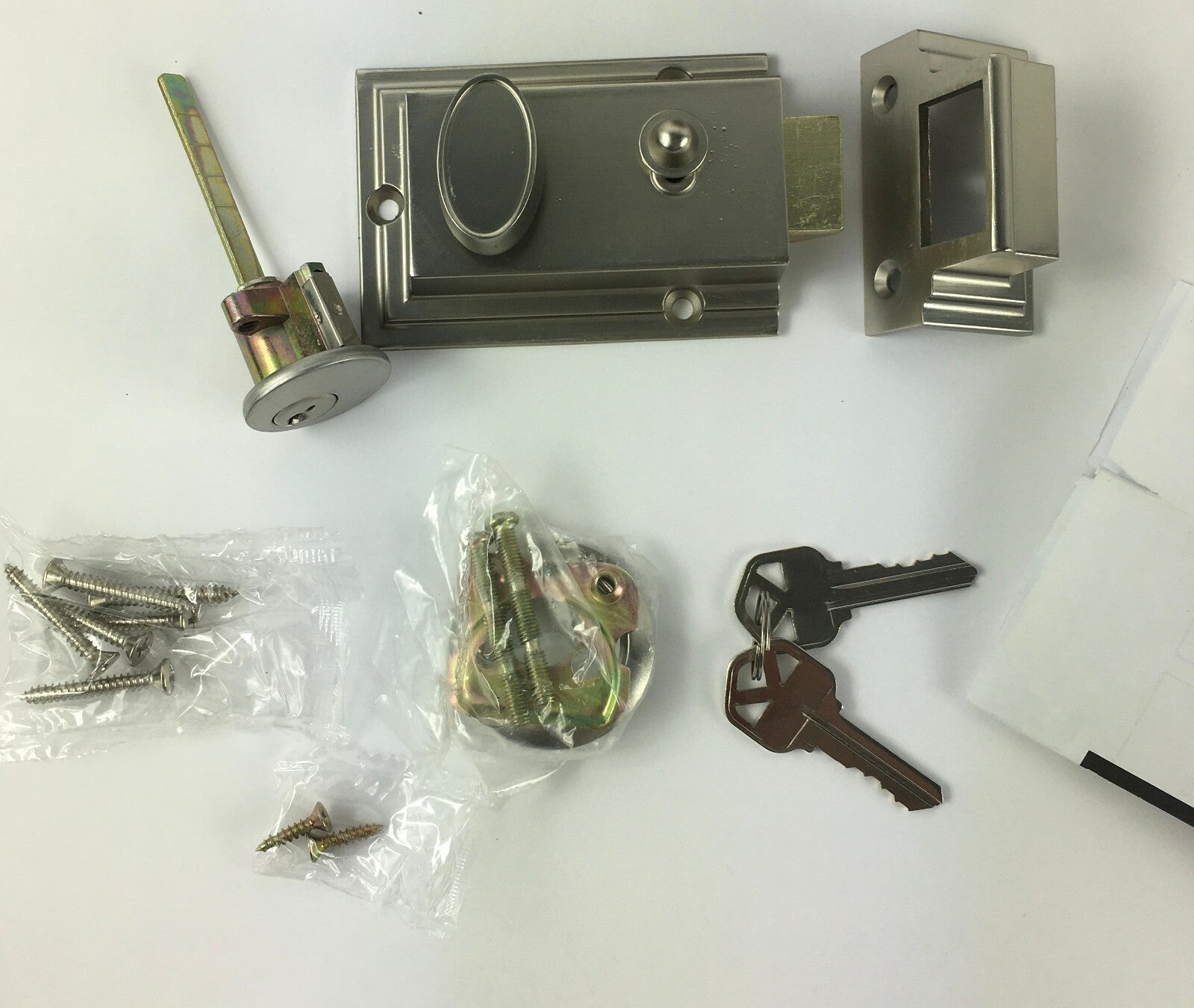 2 x Defiant Single Cylinder Deadbolt Deadlock Nickel Entrance Door Lock 2 Keys