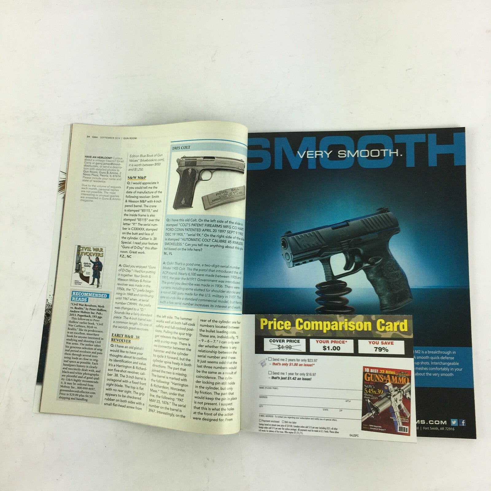 September 2014 Guns & Ammo Magazine 9mm Stag Arms Springfield XDs 4.0 Merkel RX