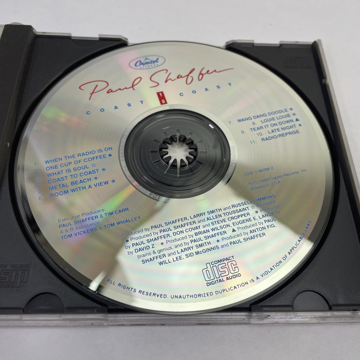 PAUL SHAFFER Coast To Coast CD Good Condition Jewel Case Wear