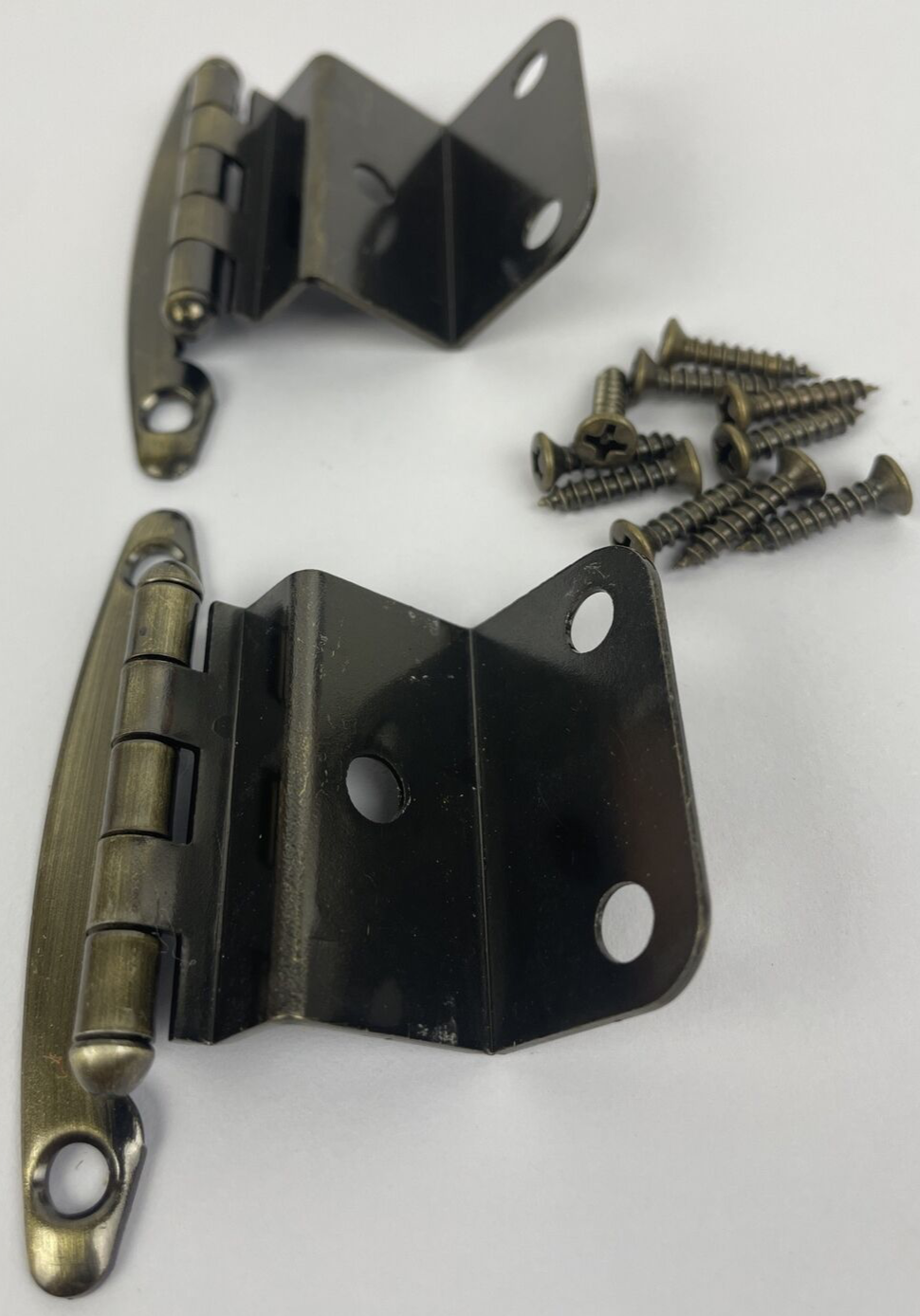 2 x JB Jaybee MFG Corp. 3/4" Semi Concealed Inset Hinge Satin Antique Brass USA